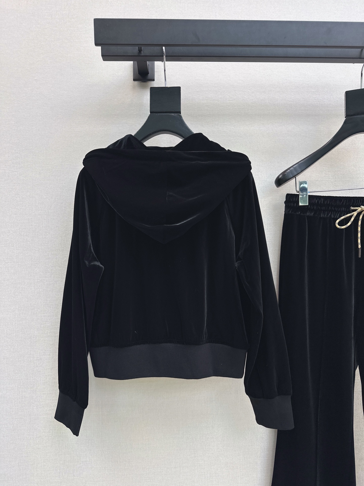 Bur 26fw velvet hooded jacket pants sets