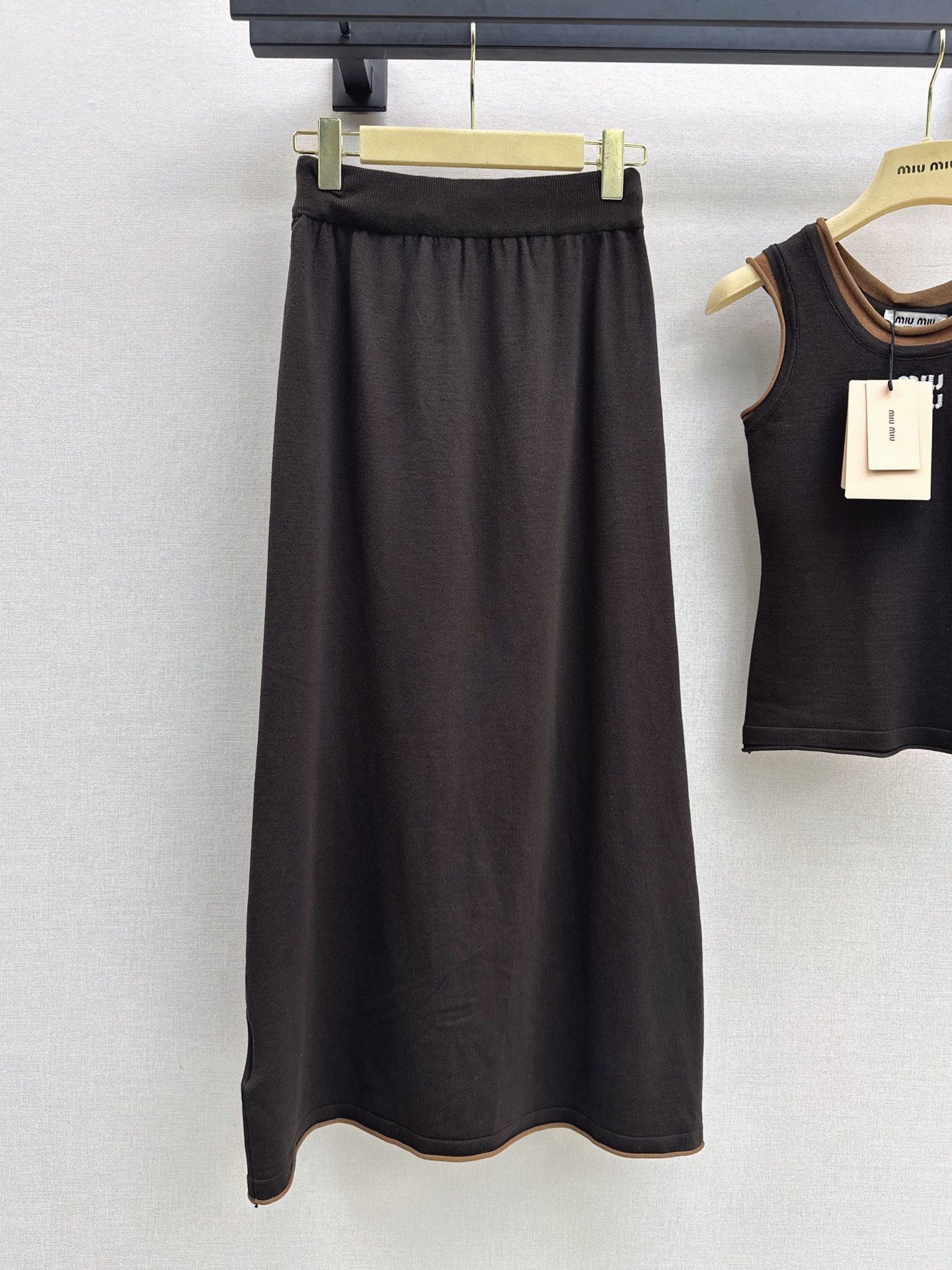 Miu 26fw knit vest skirt sets