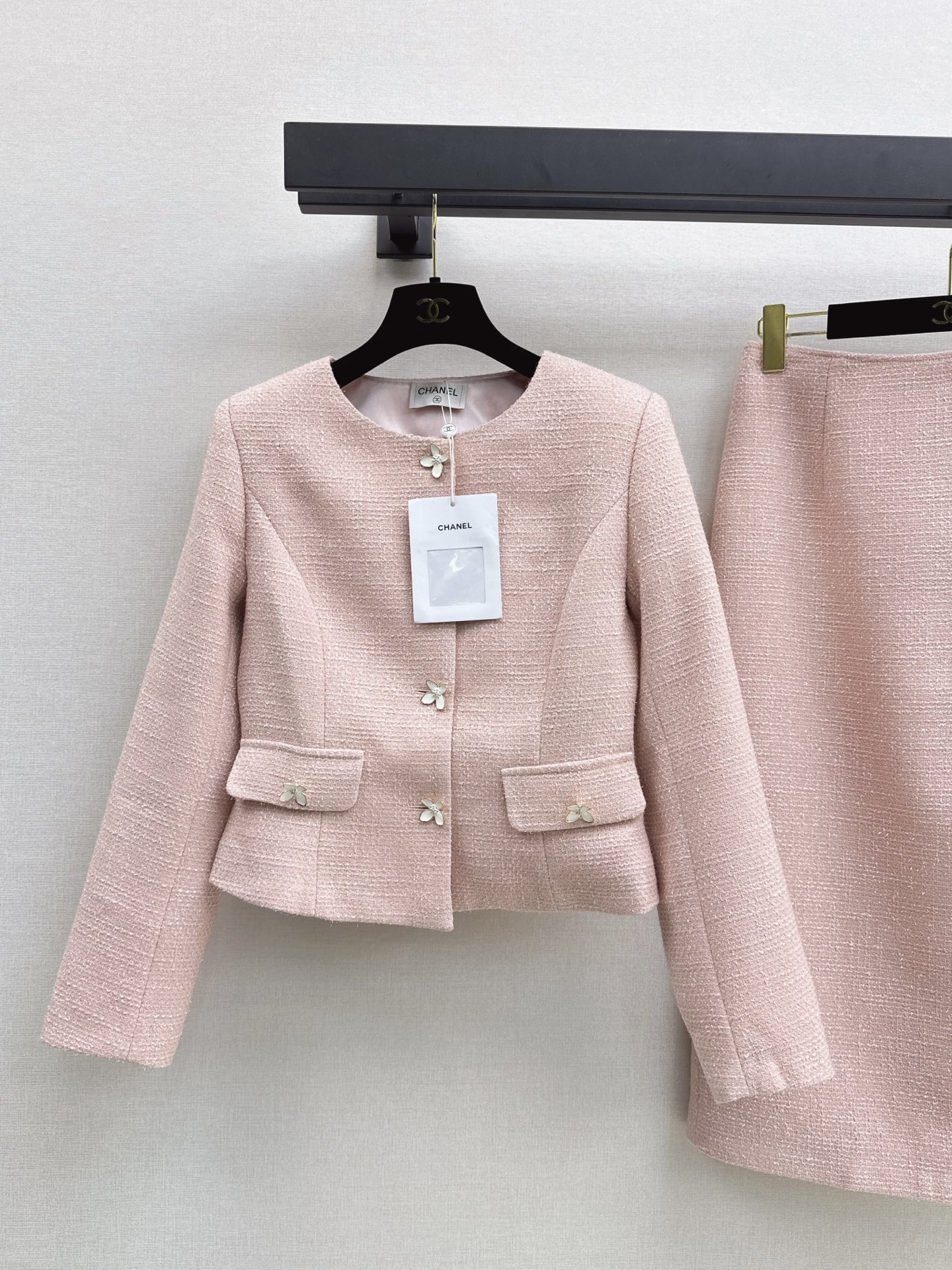 Chan 26fw tweed jacket skirt sets