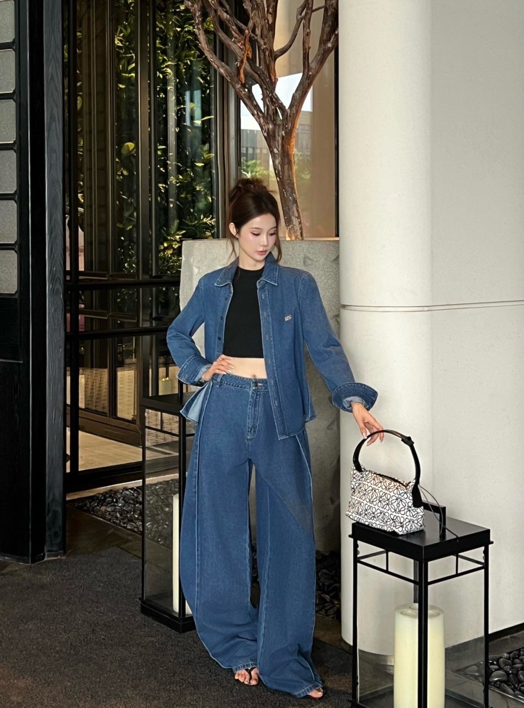 Loe 26fw denim shirt
