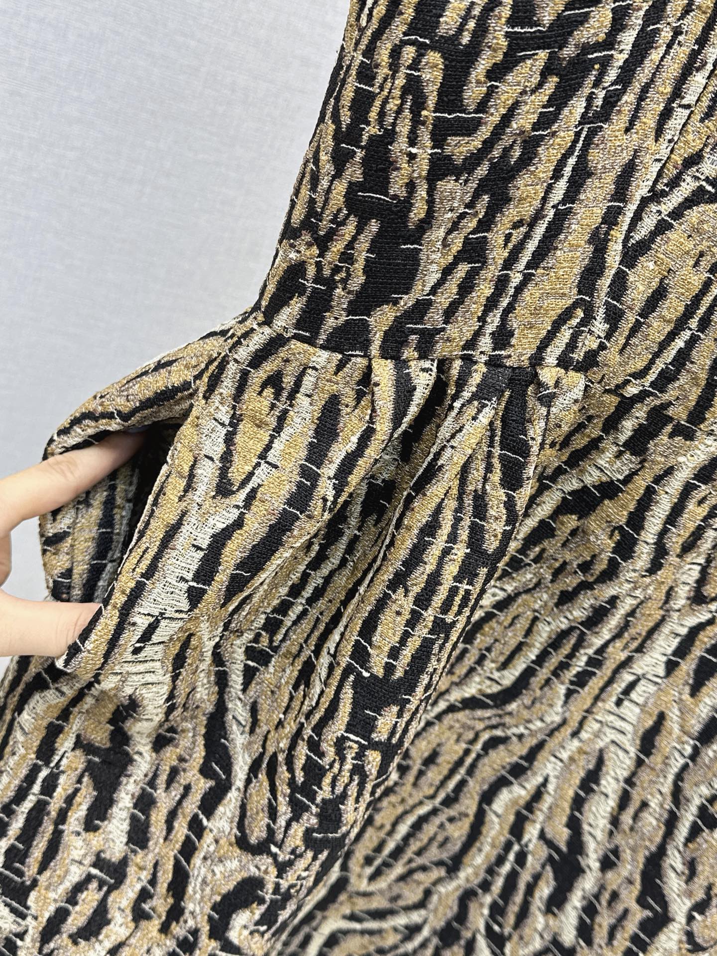 Chan 26fw leopard jacquard slip dress