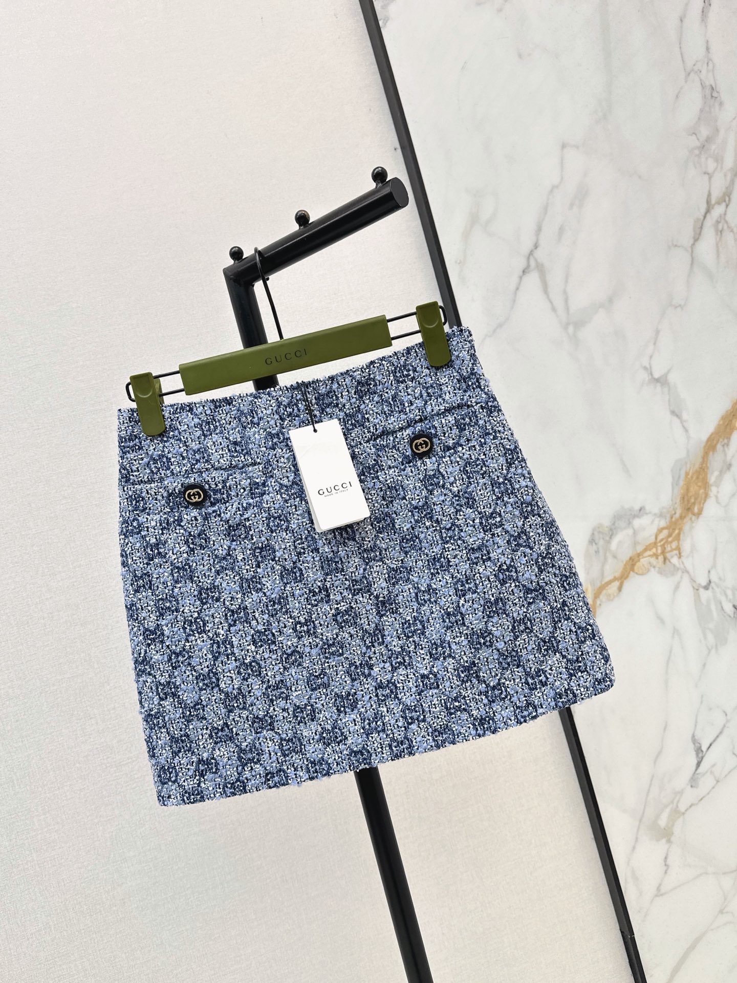 Guc 26fw A-line tweed skirt