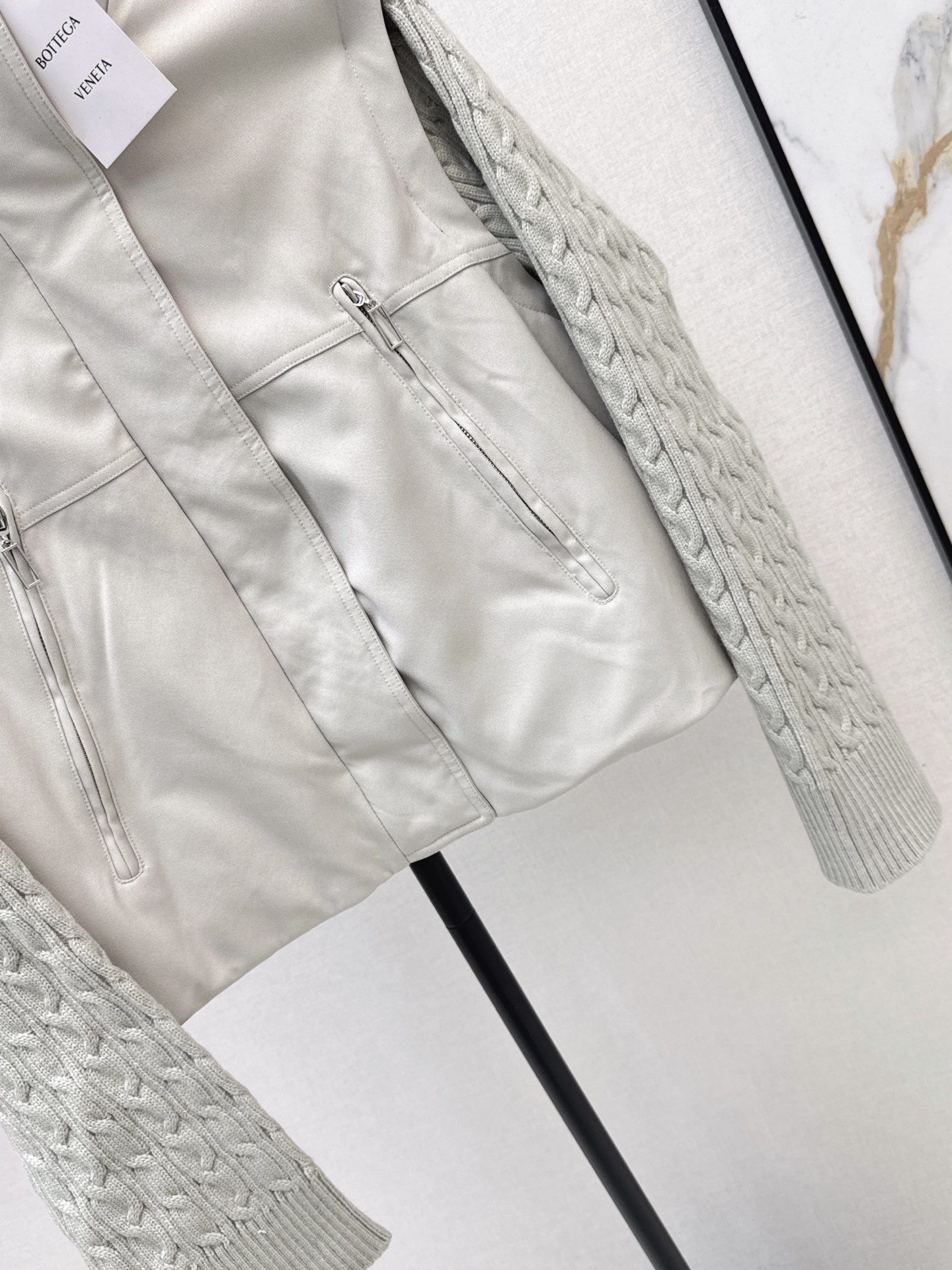 Bott 26fw detachable sleeve knit contract down jacket