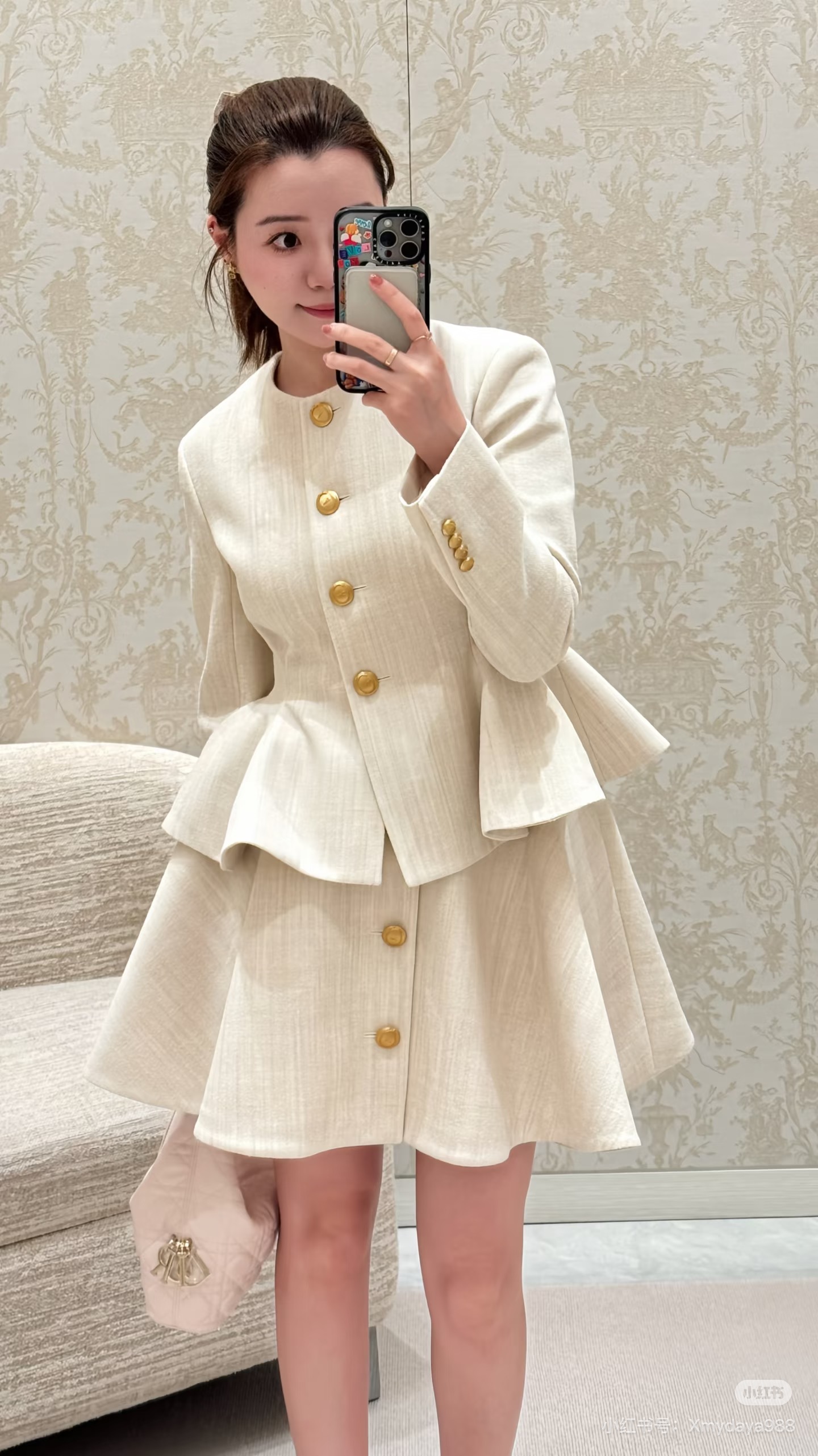 CD 26fw collarless peplum jacket