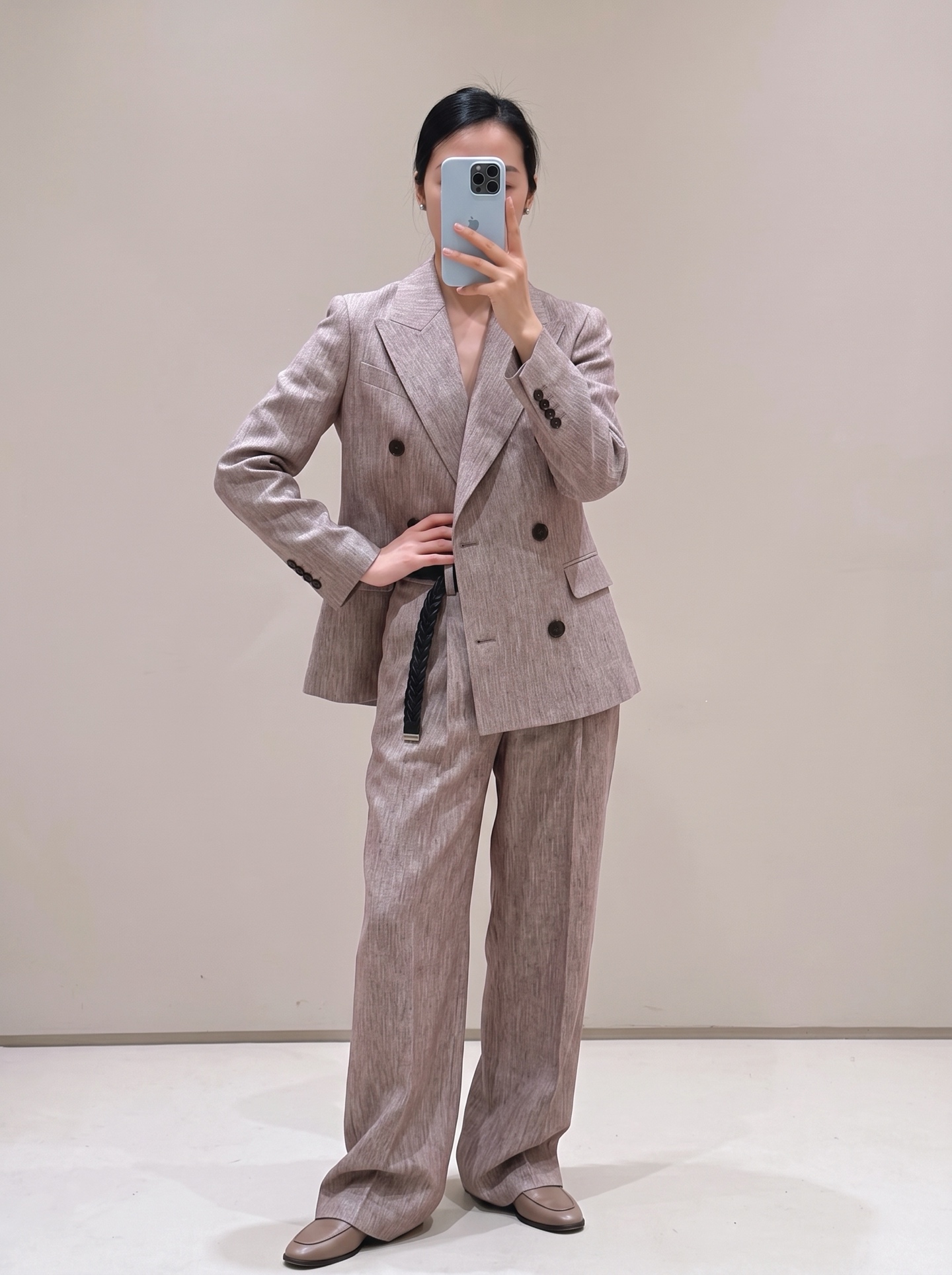 Brun 26fw linen blazer