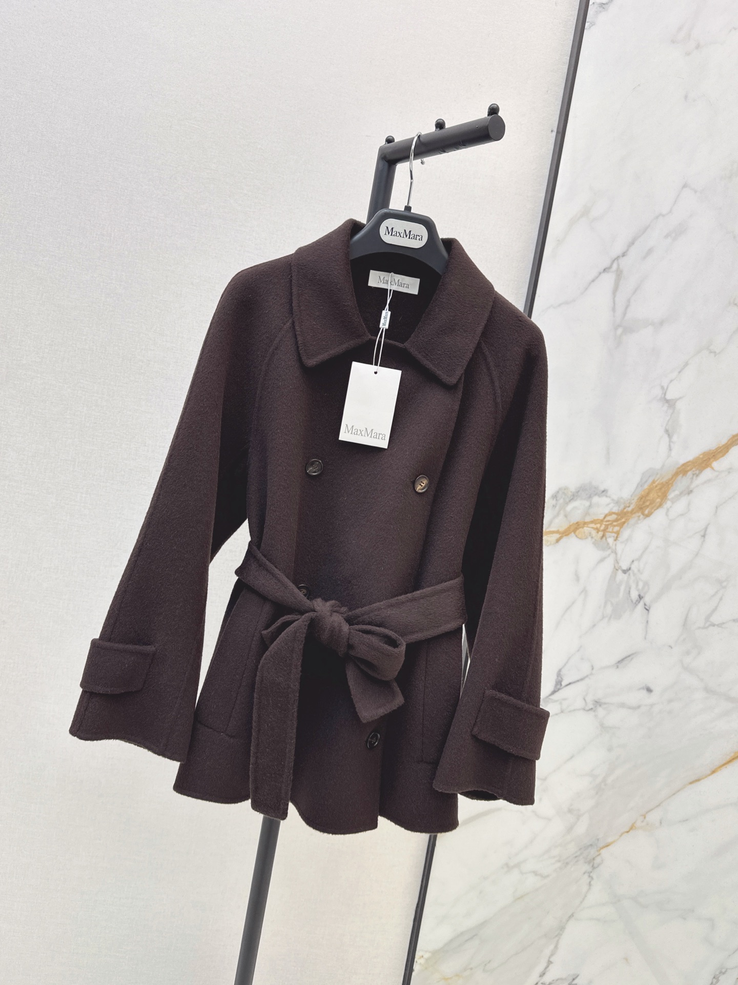Max 26fw belted double button overcoats