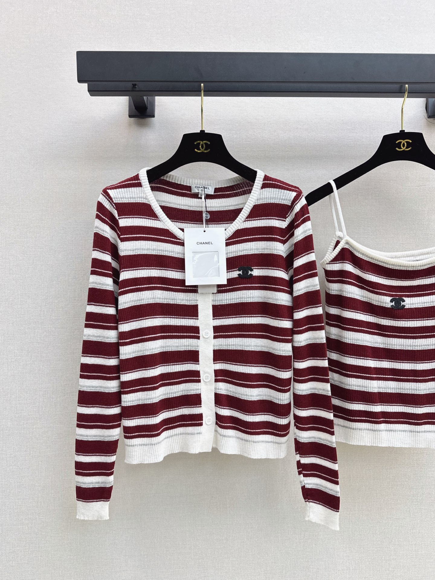 Chan 26fw knit camisole cardigan sets