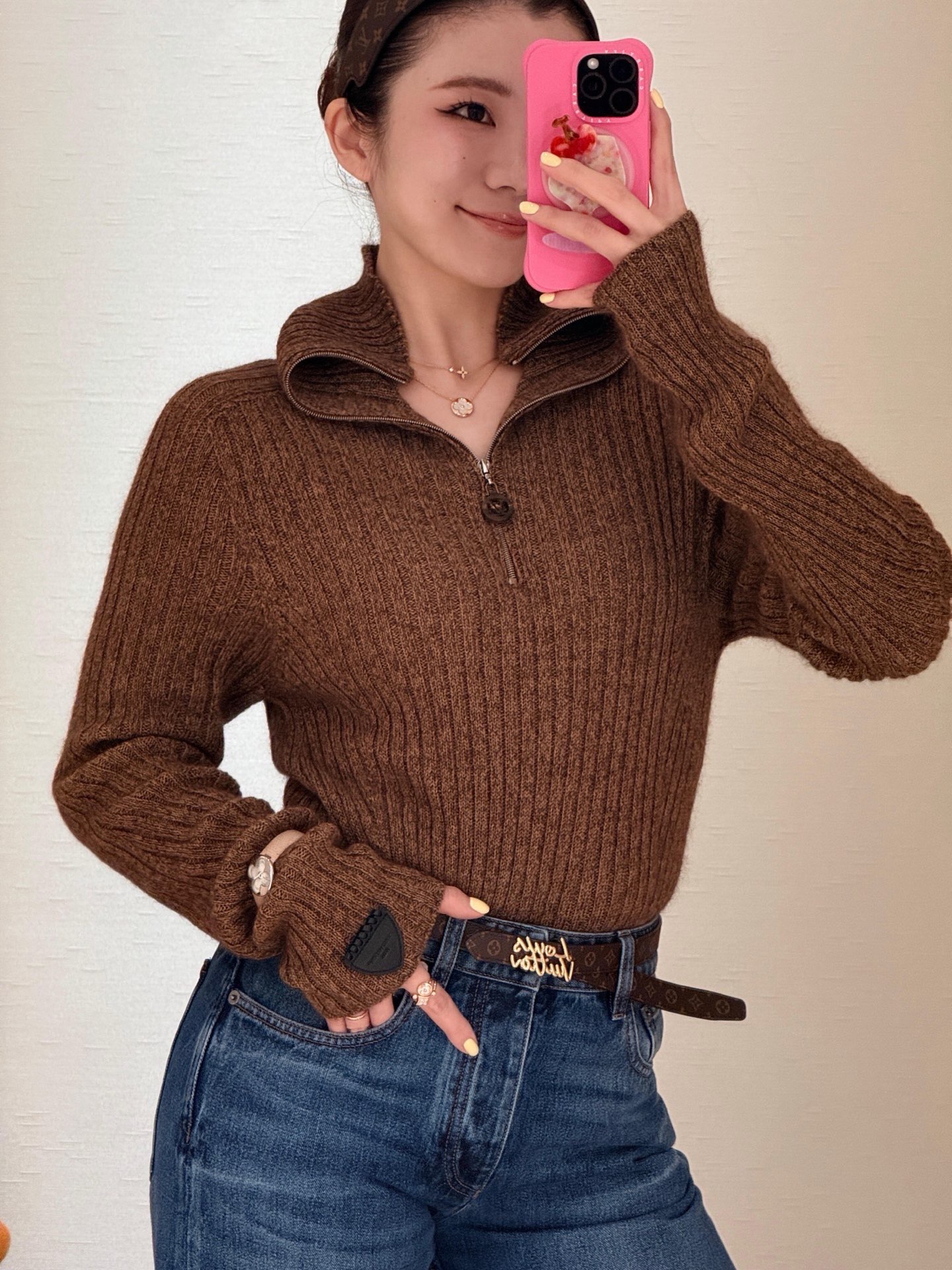 Loui 26fw knit slim-fit basic tee