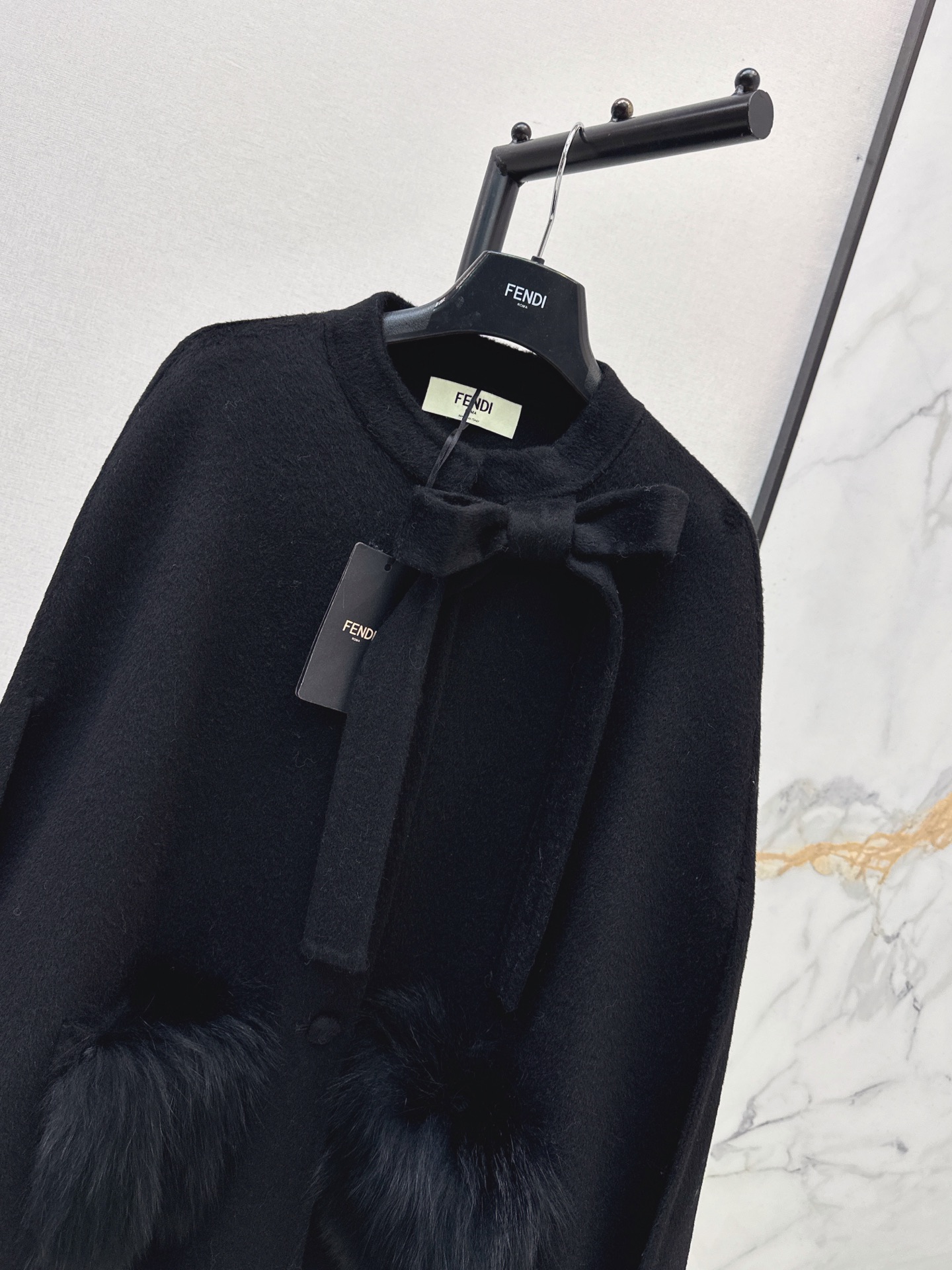 Fen 26fw woolen cape jacket