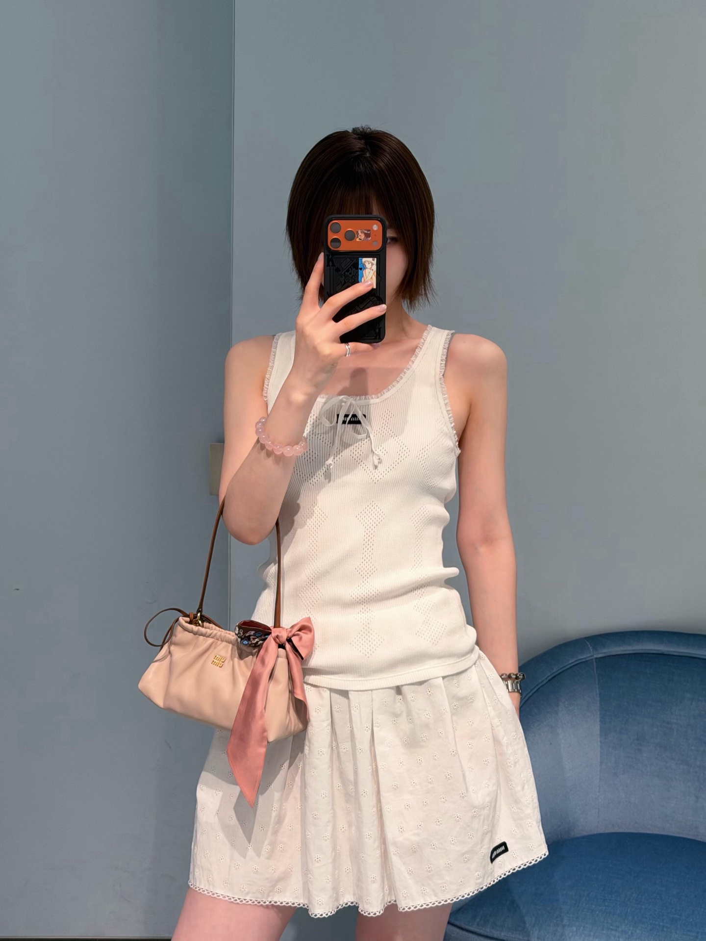 Miu 26fw lace trim vest
