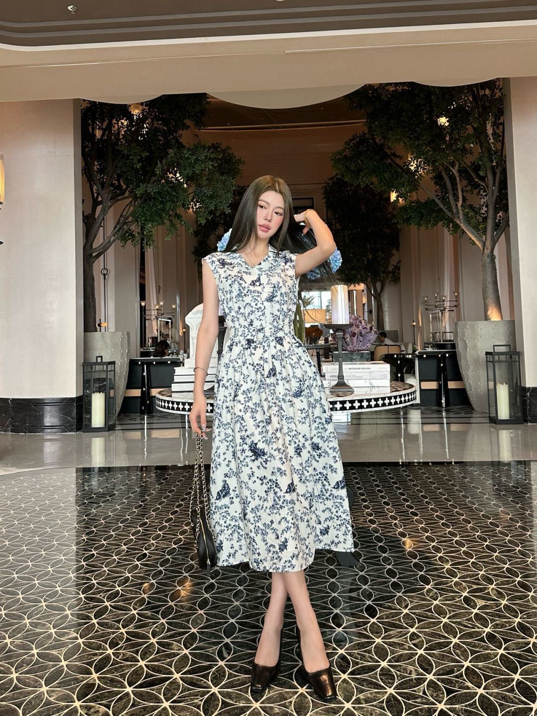 CD 26ss sleeveless print dress