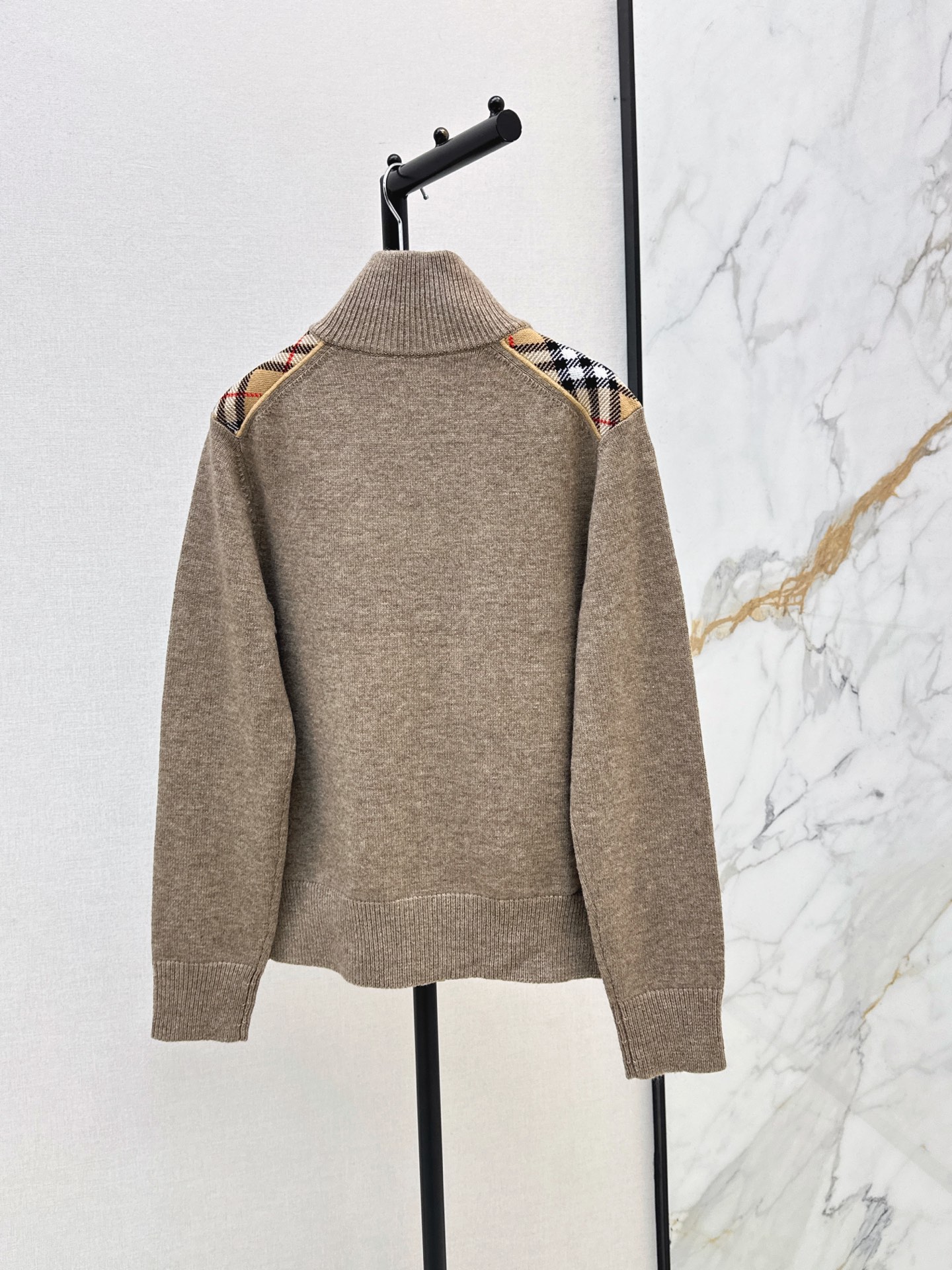 Burb 26fw check contract zipper jacket