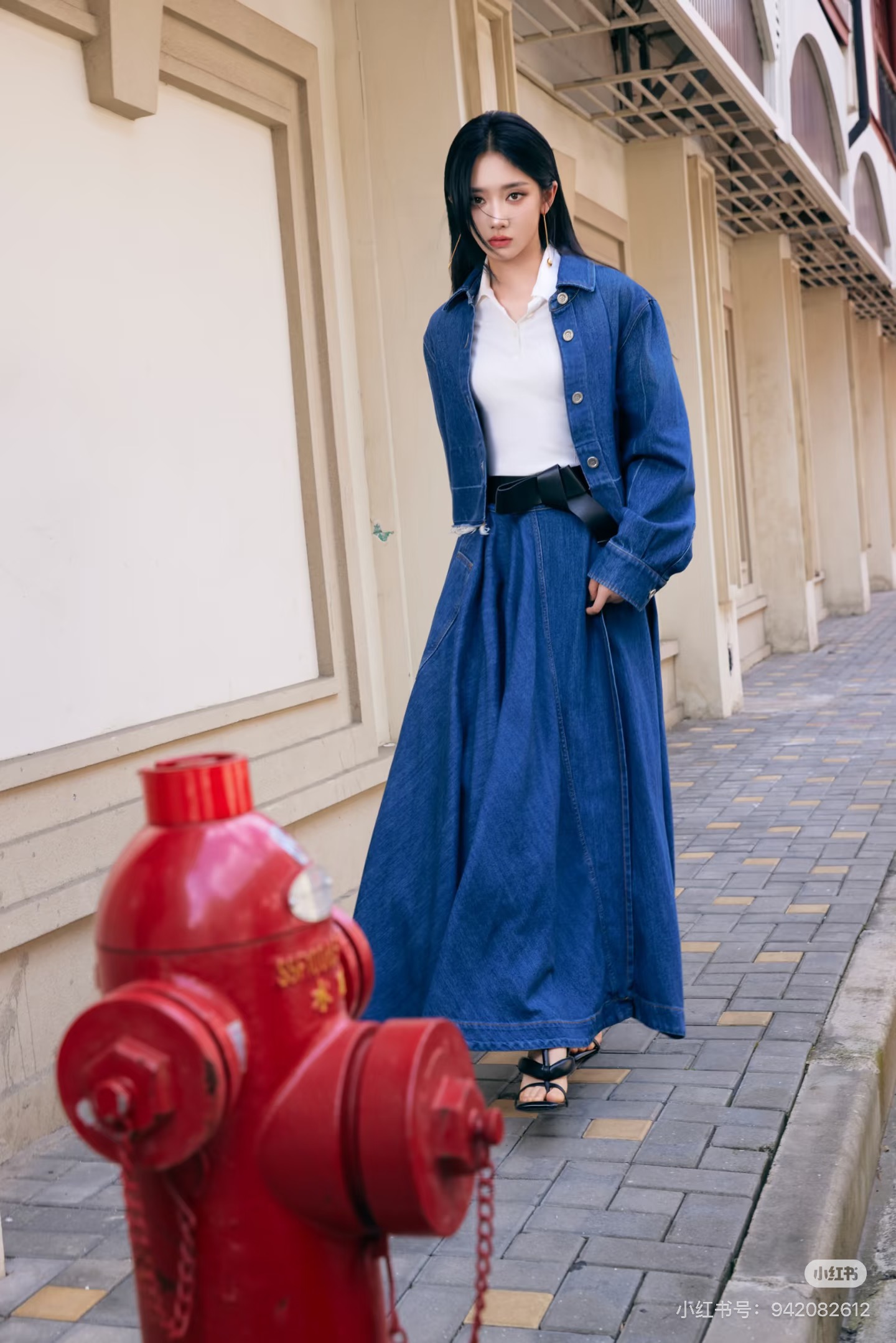 Giv 26fw asymmetric denim skirt