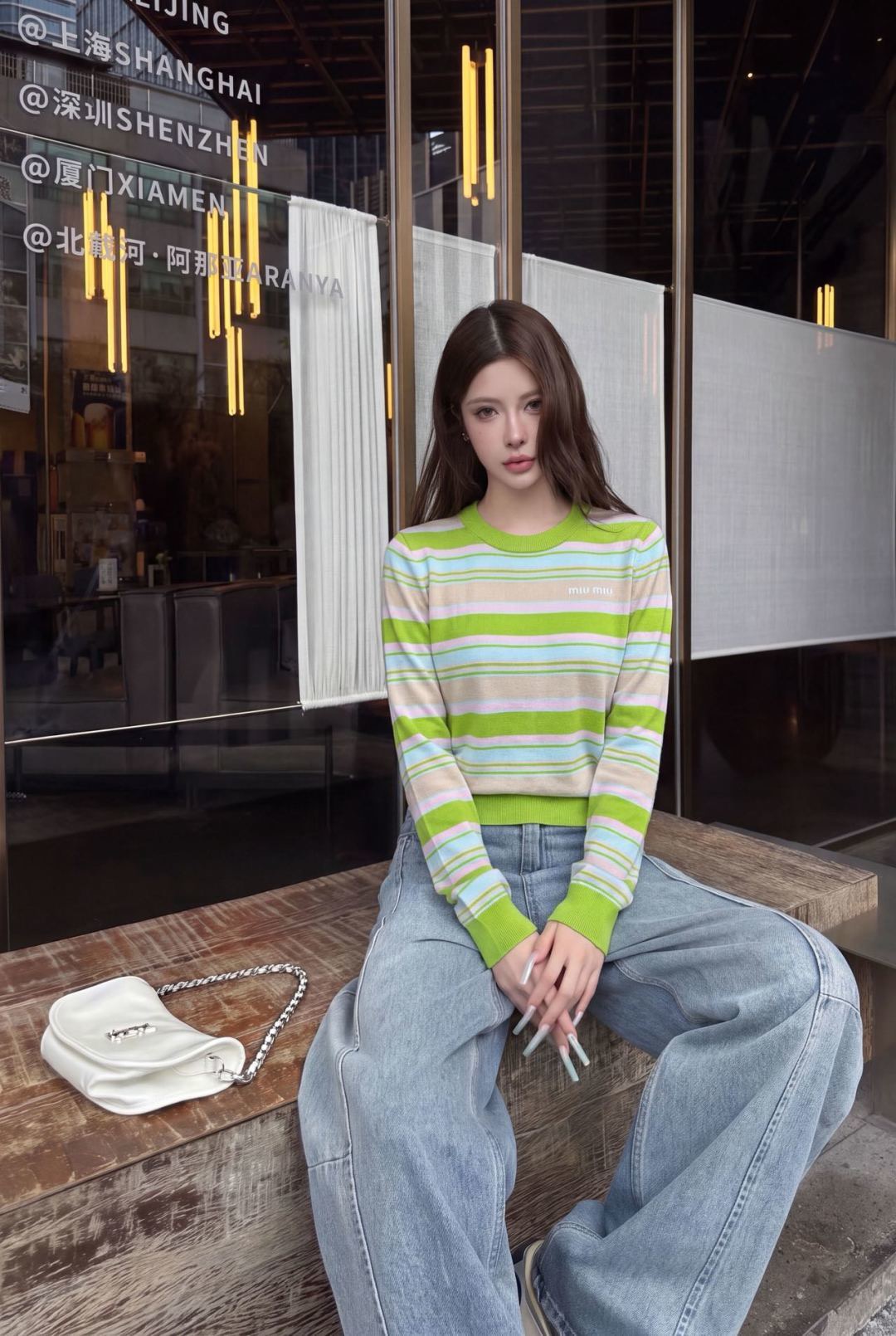 Miu 26fw stripe sweater