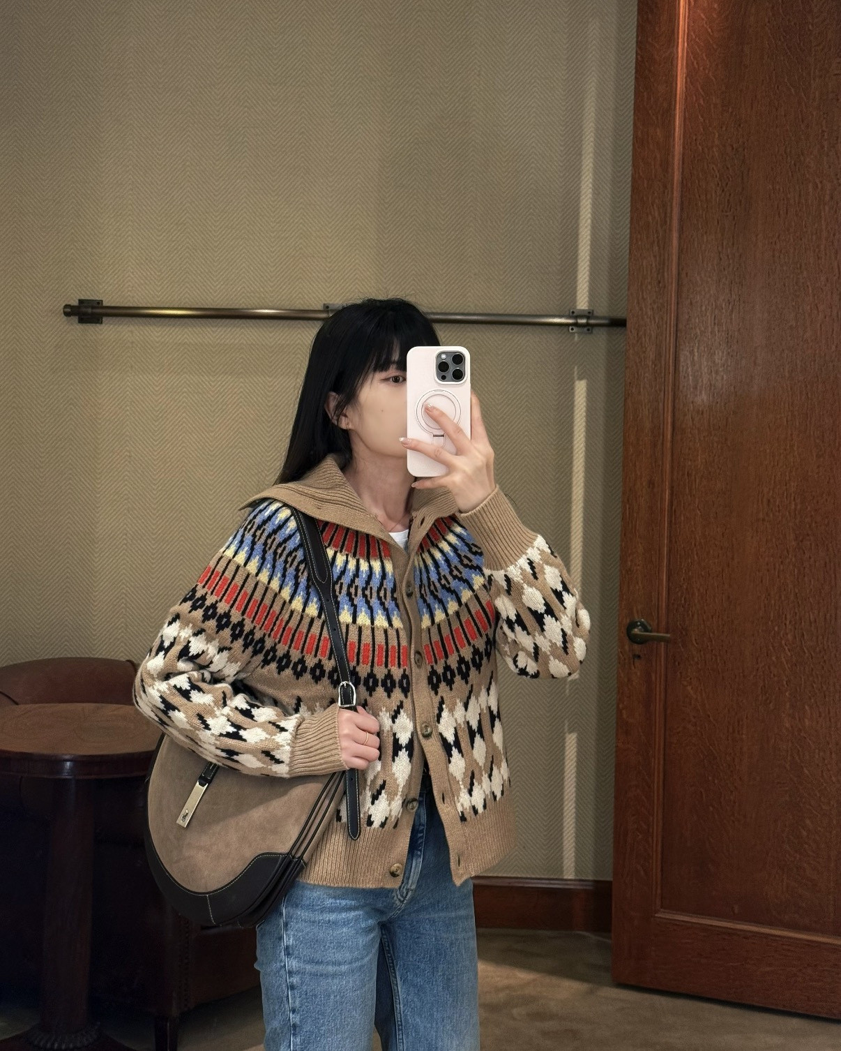 Ralp 26fw fair isle knit cardigan