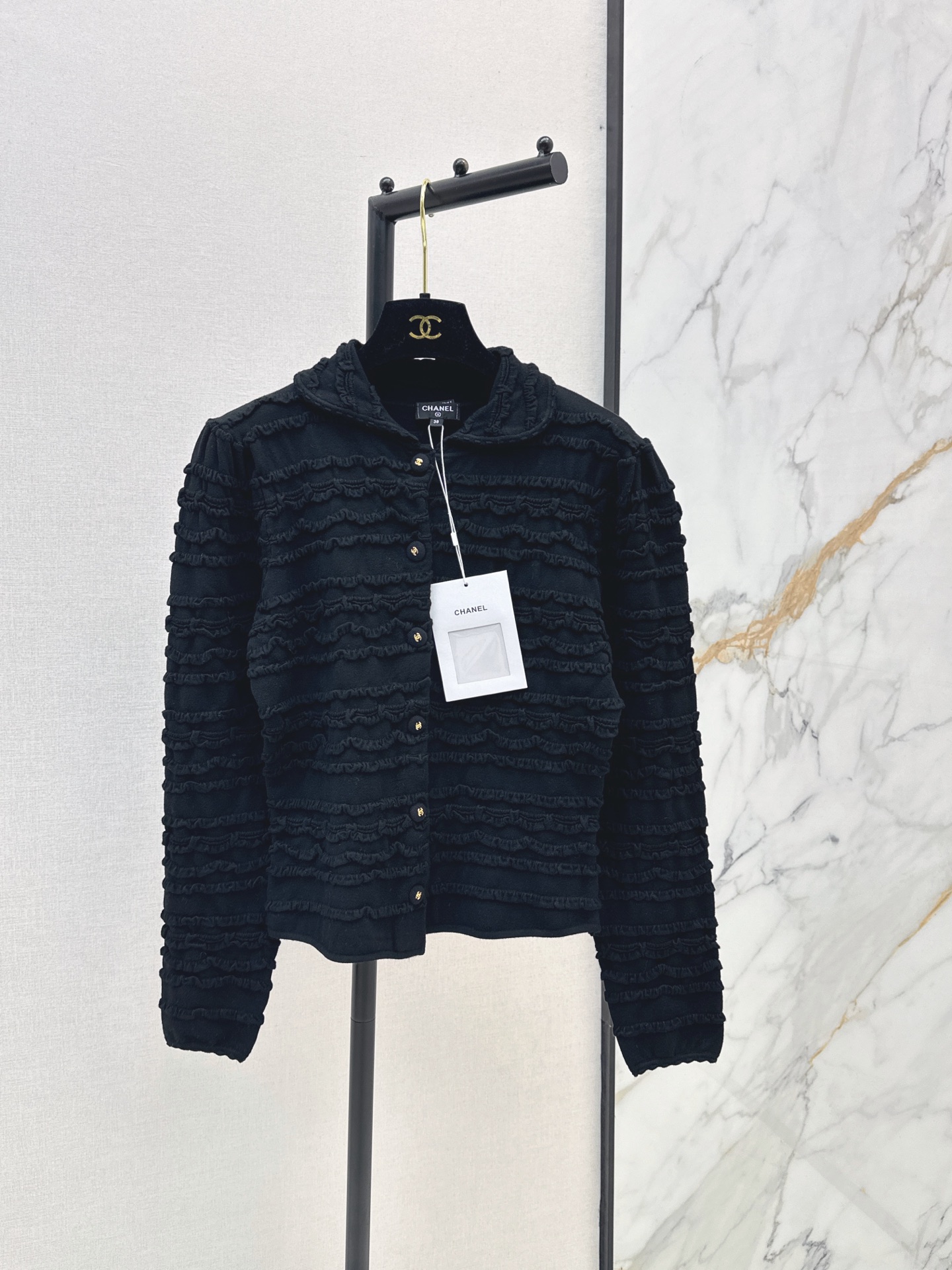 Chan 26fw ruffle cardigan