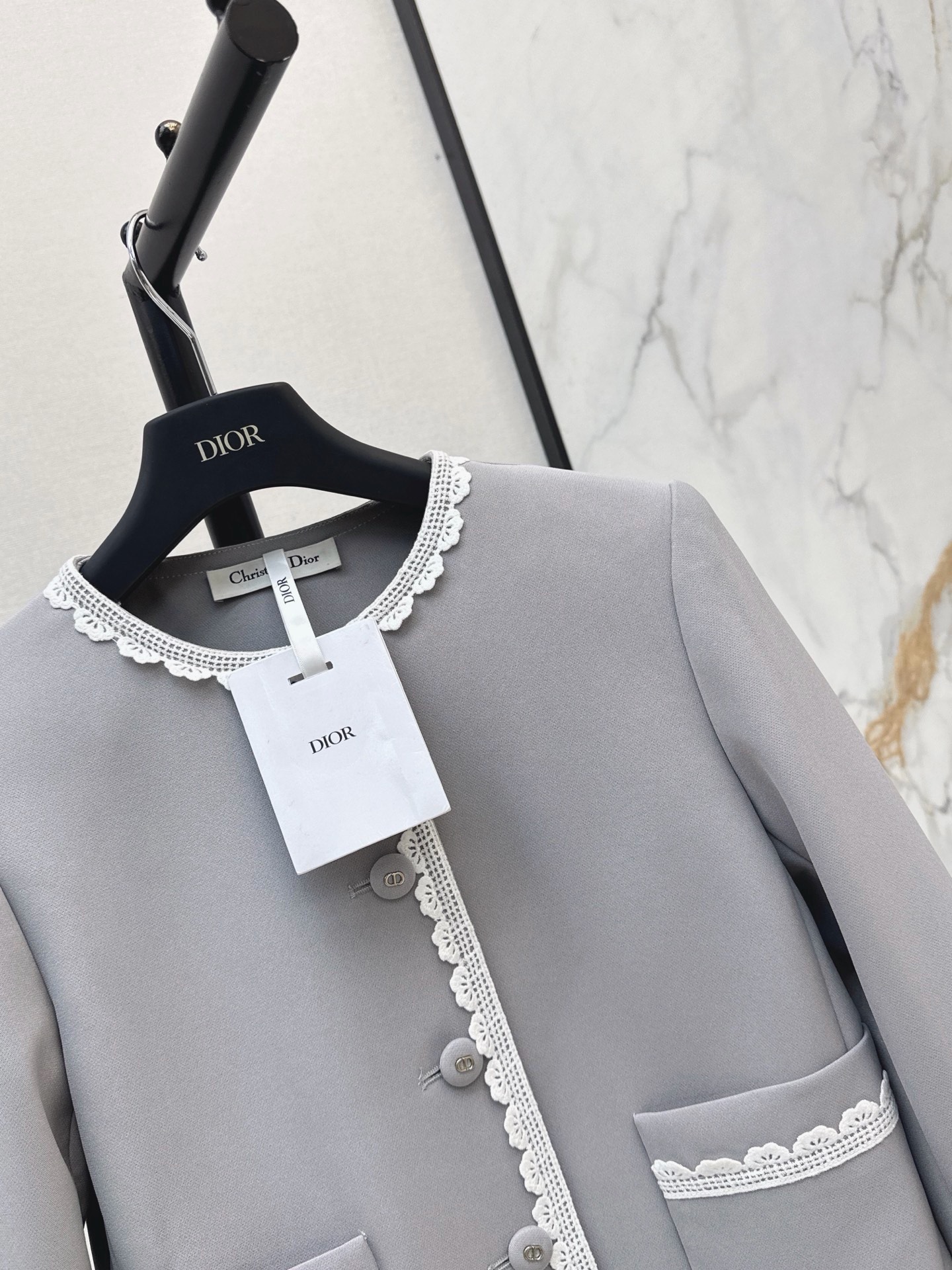 CD 26fw lace-trim cropped jacket