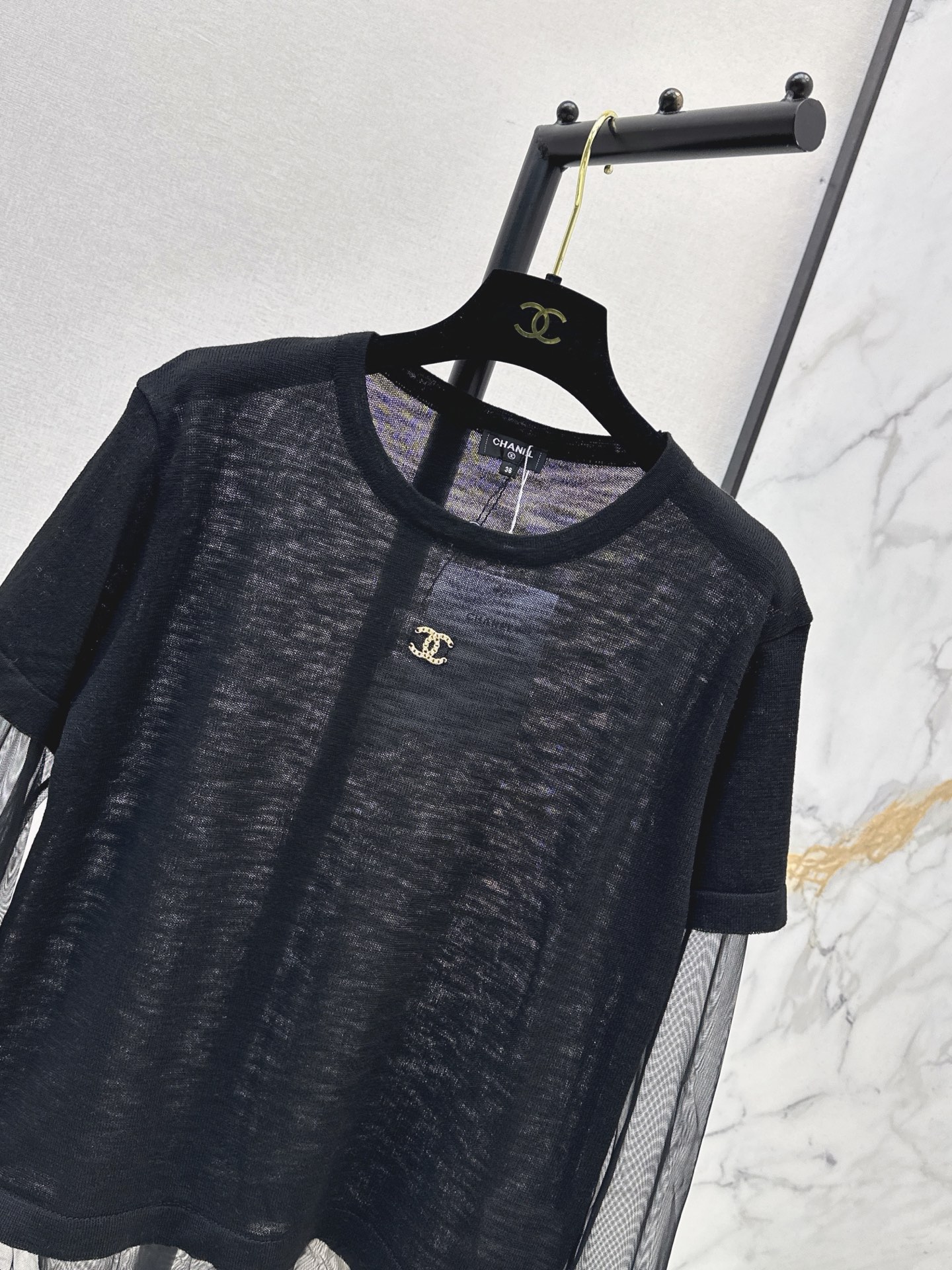 Chan 26ss 2in1 meash knitwear