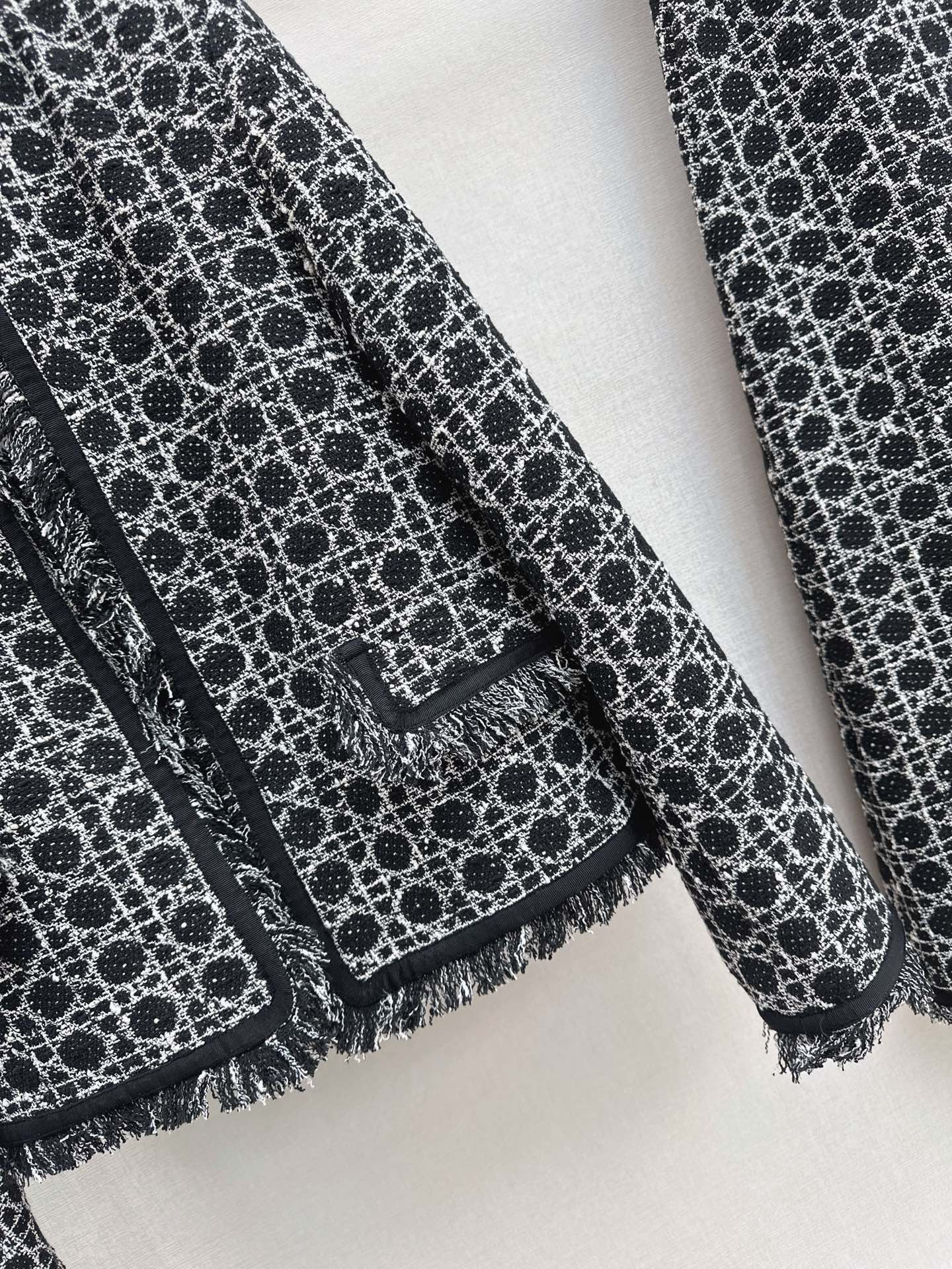 CD 26ss check woven tweed jacket