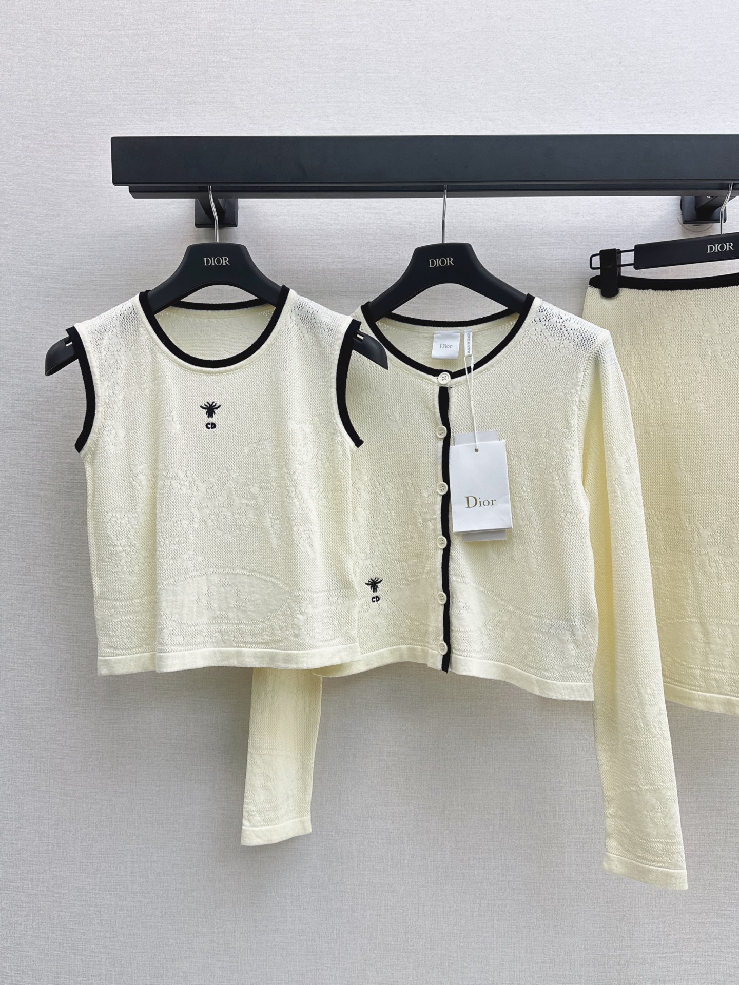 CD 26fw knit cardigan vest skirt sets