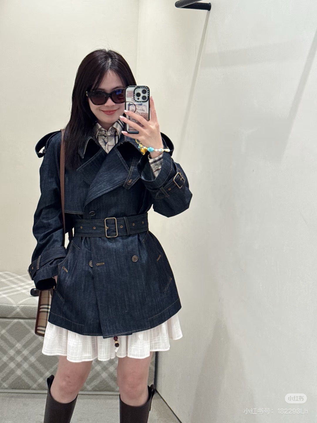 Bur 26fw belted denim jacket