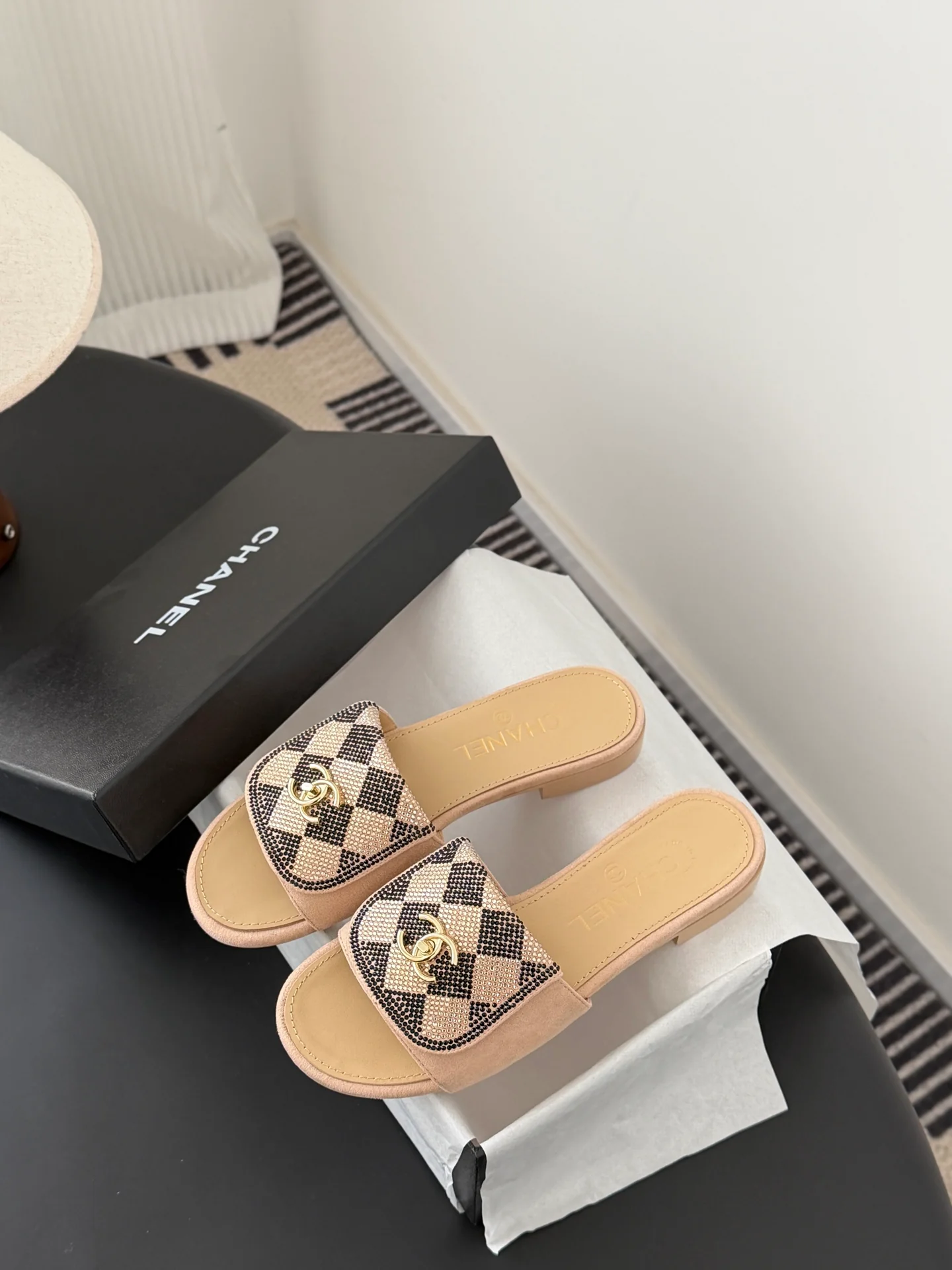 Chan 26ss rhinestone-embellished sandals