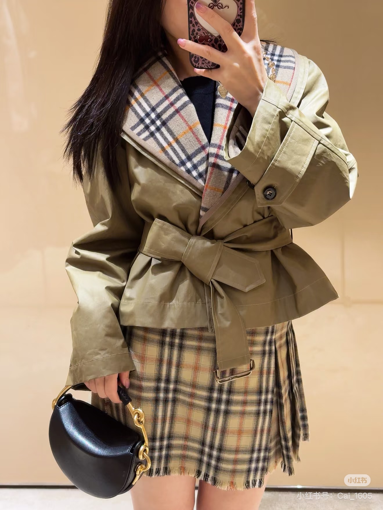 Burb 26fw trench coats with plaid lining