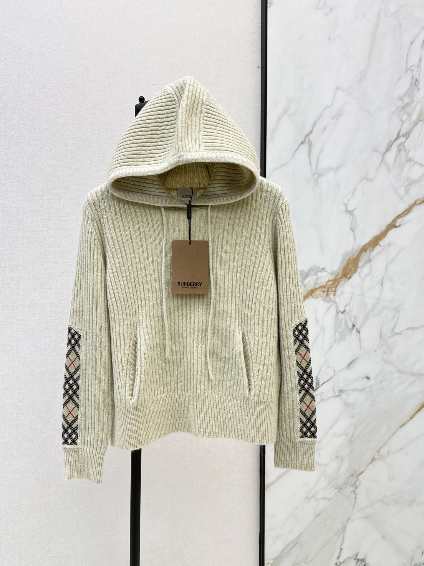 Bur 26fw hooded knit sweater