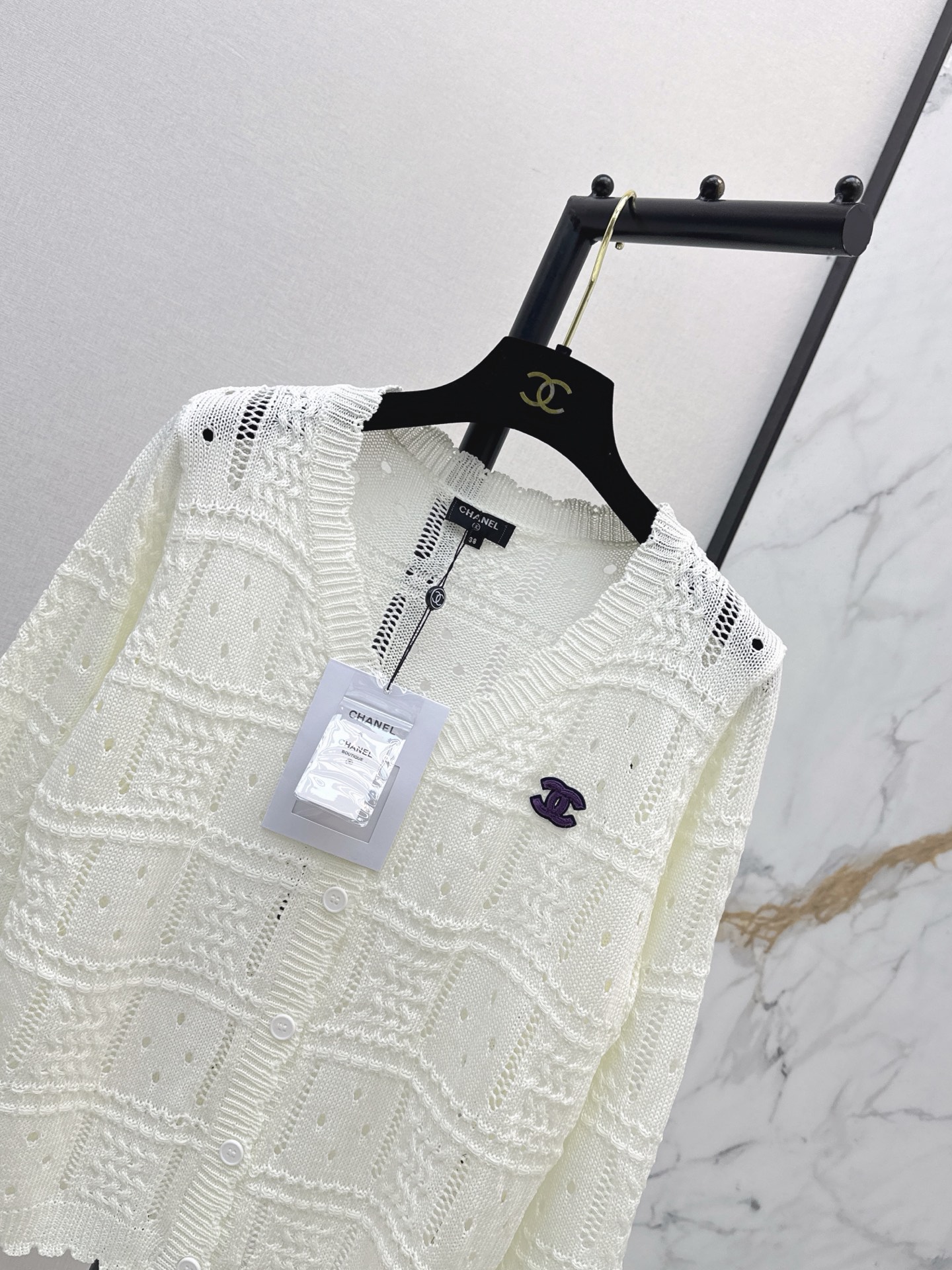 Chan 26fw jacquard knit cardigan