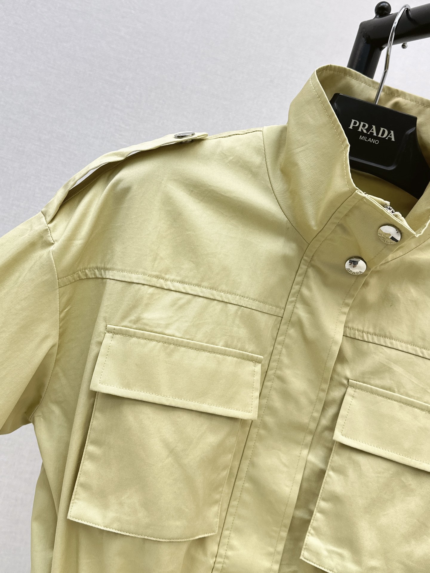 Pra 26fw drawstring stand collar jacket