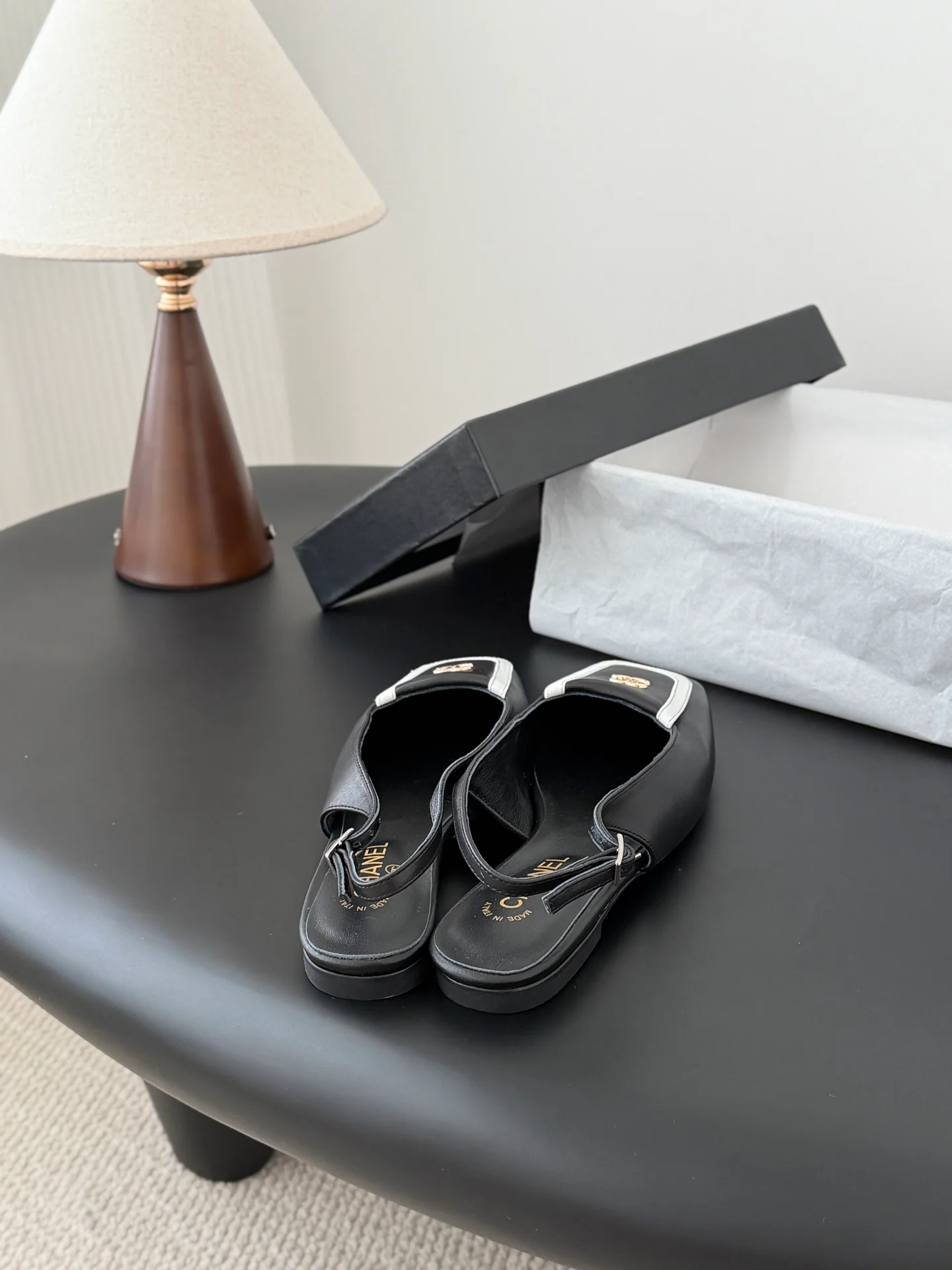 Chan 25B square-toe slingback mary janes