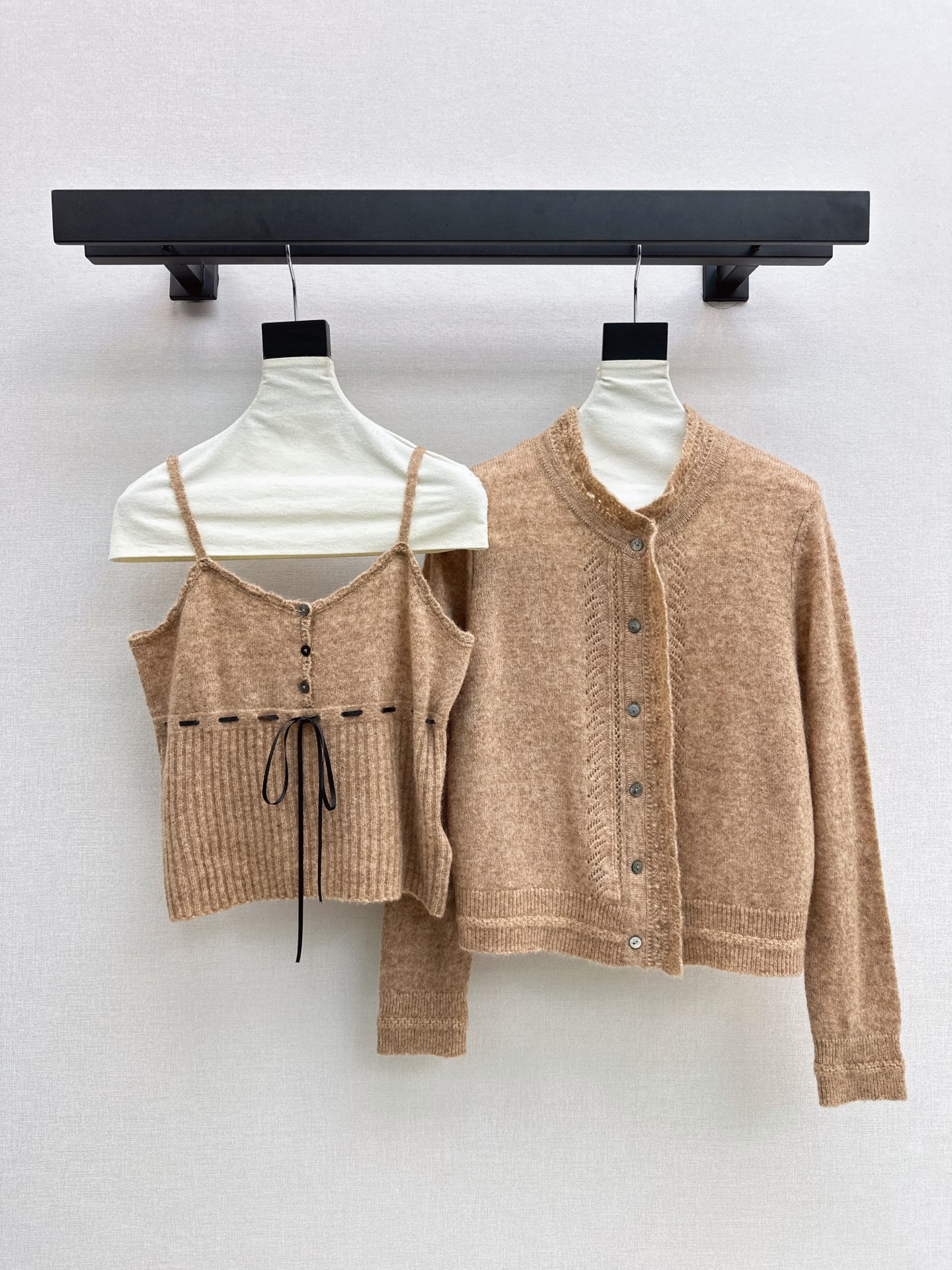 ES 26fw wool knit vest cardigan sets