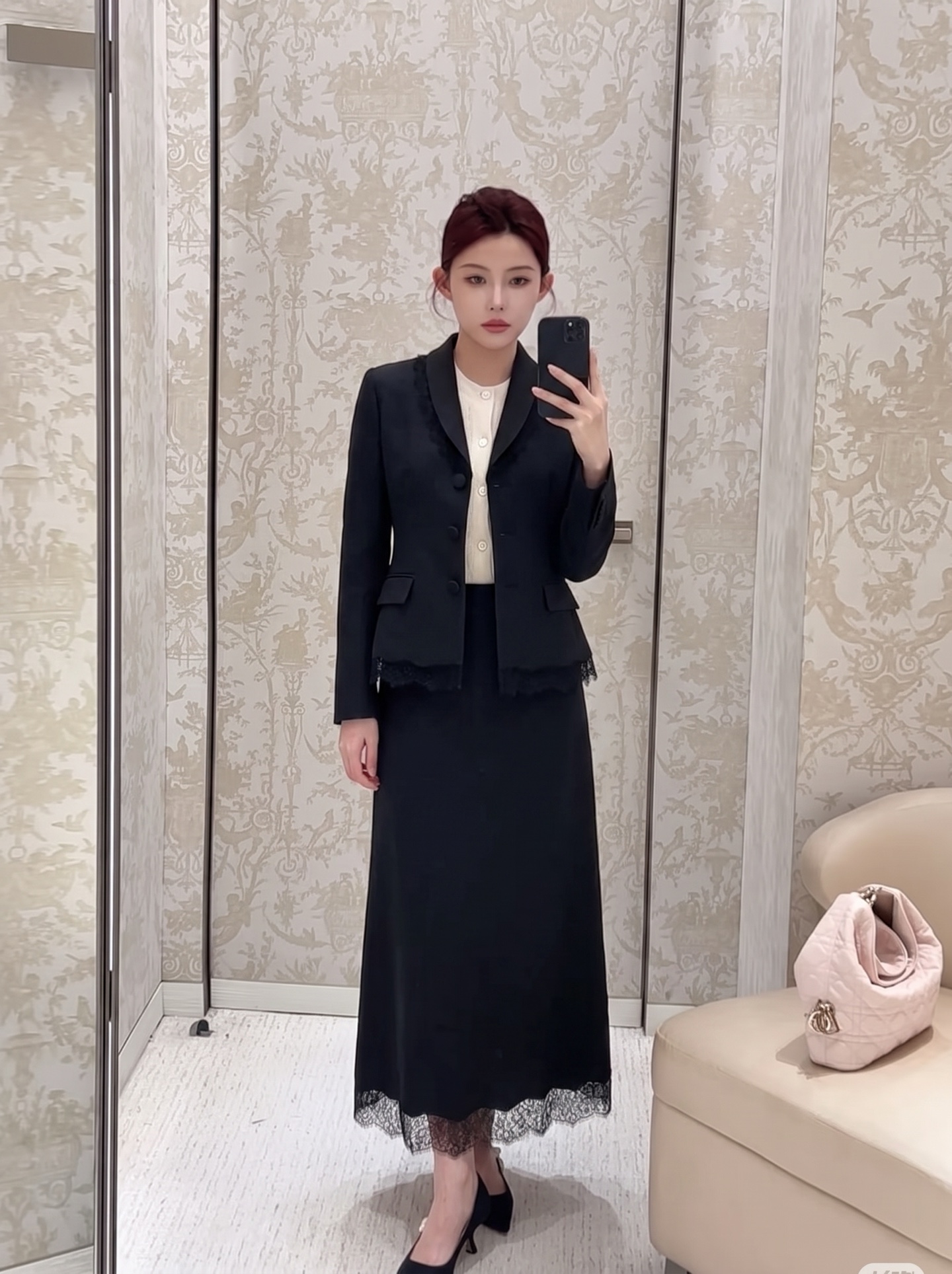 CD 26fw contract lace skirt