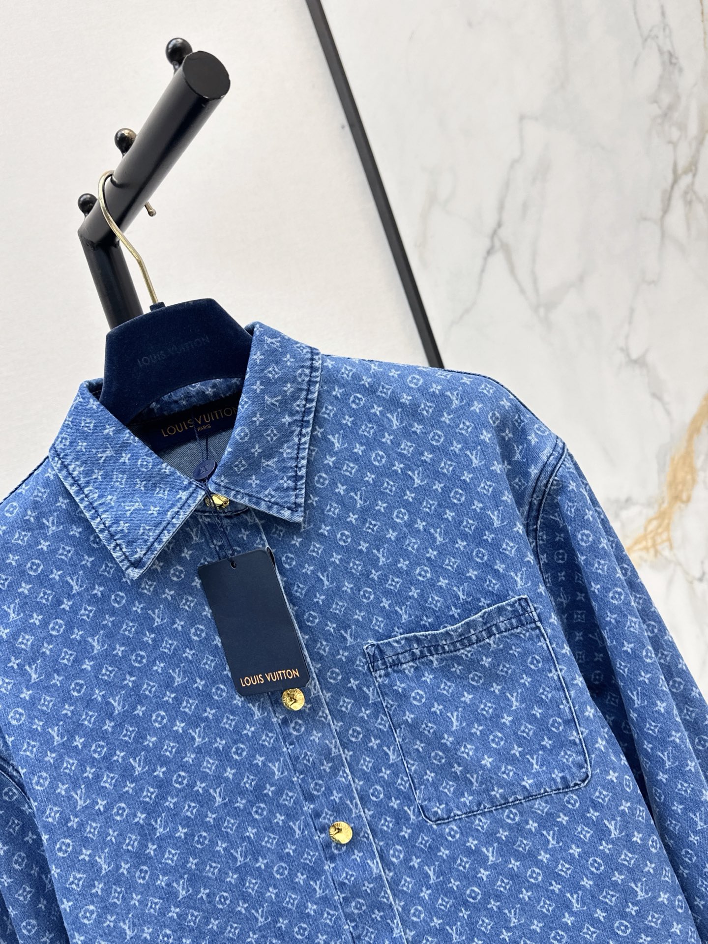 Loui 26ss cropped denim shirt