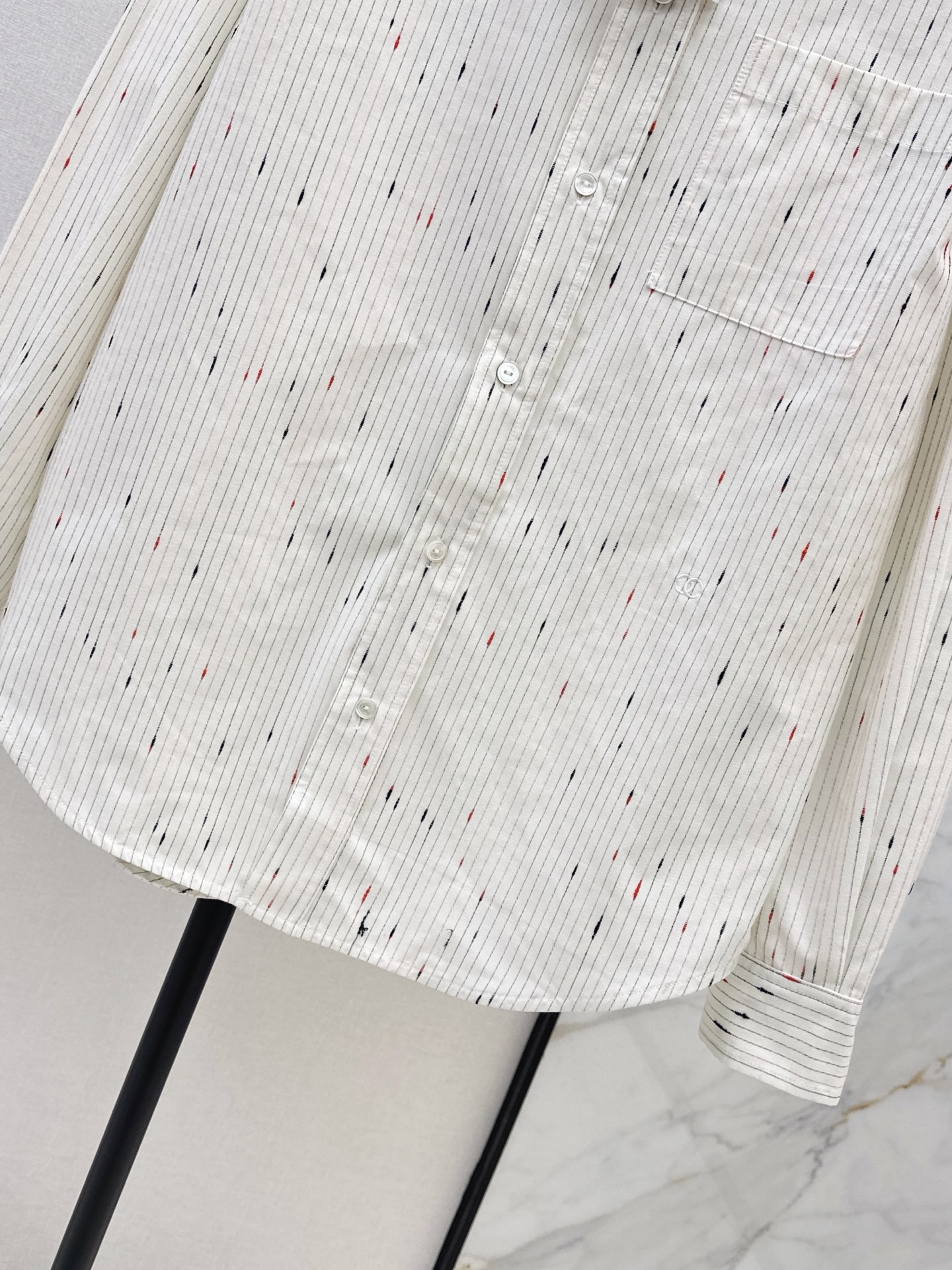 Chan 26fw stripe jacquard shirt