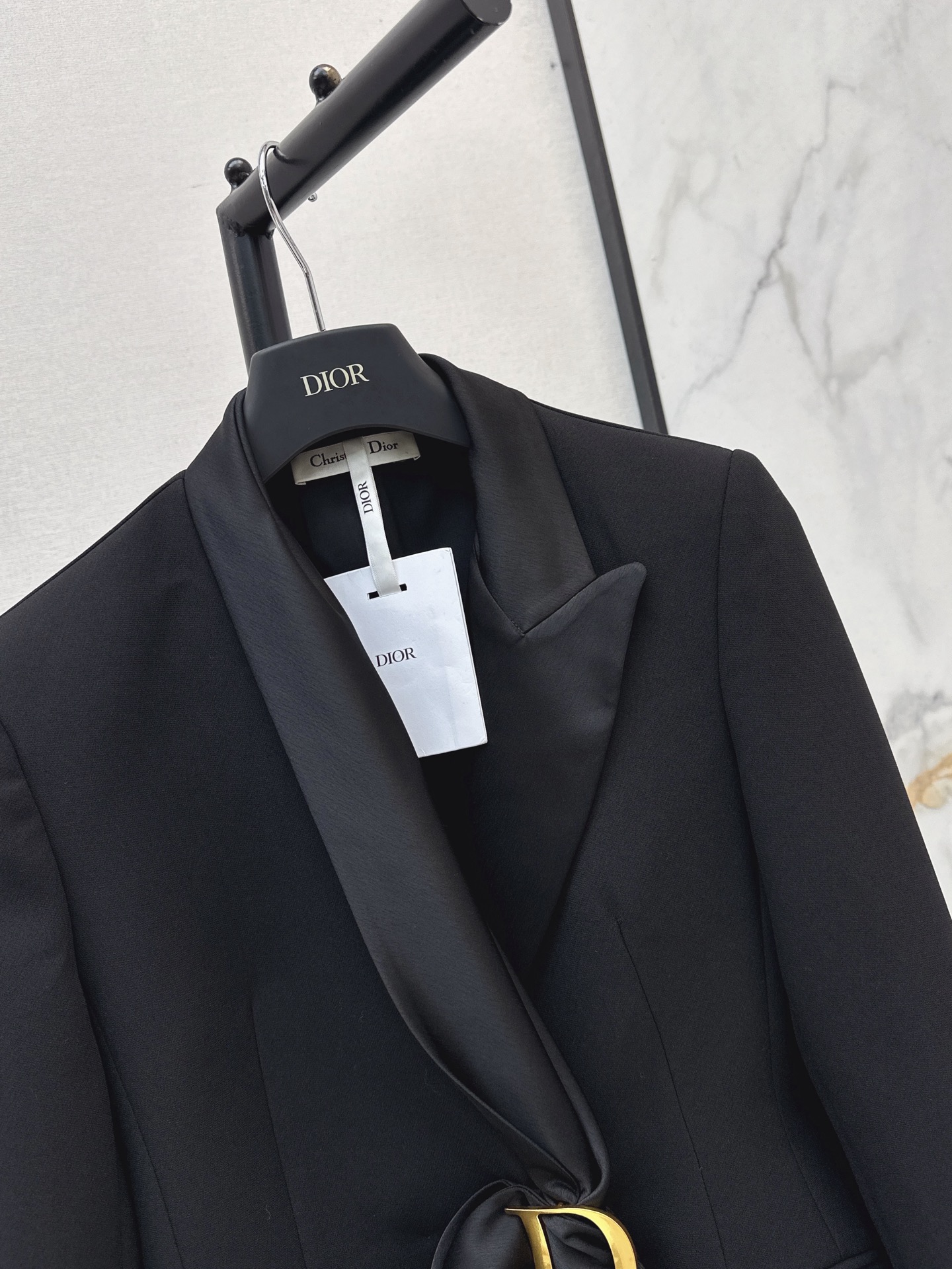 CD 26fw blazer with fringed sash belt