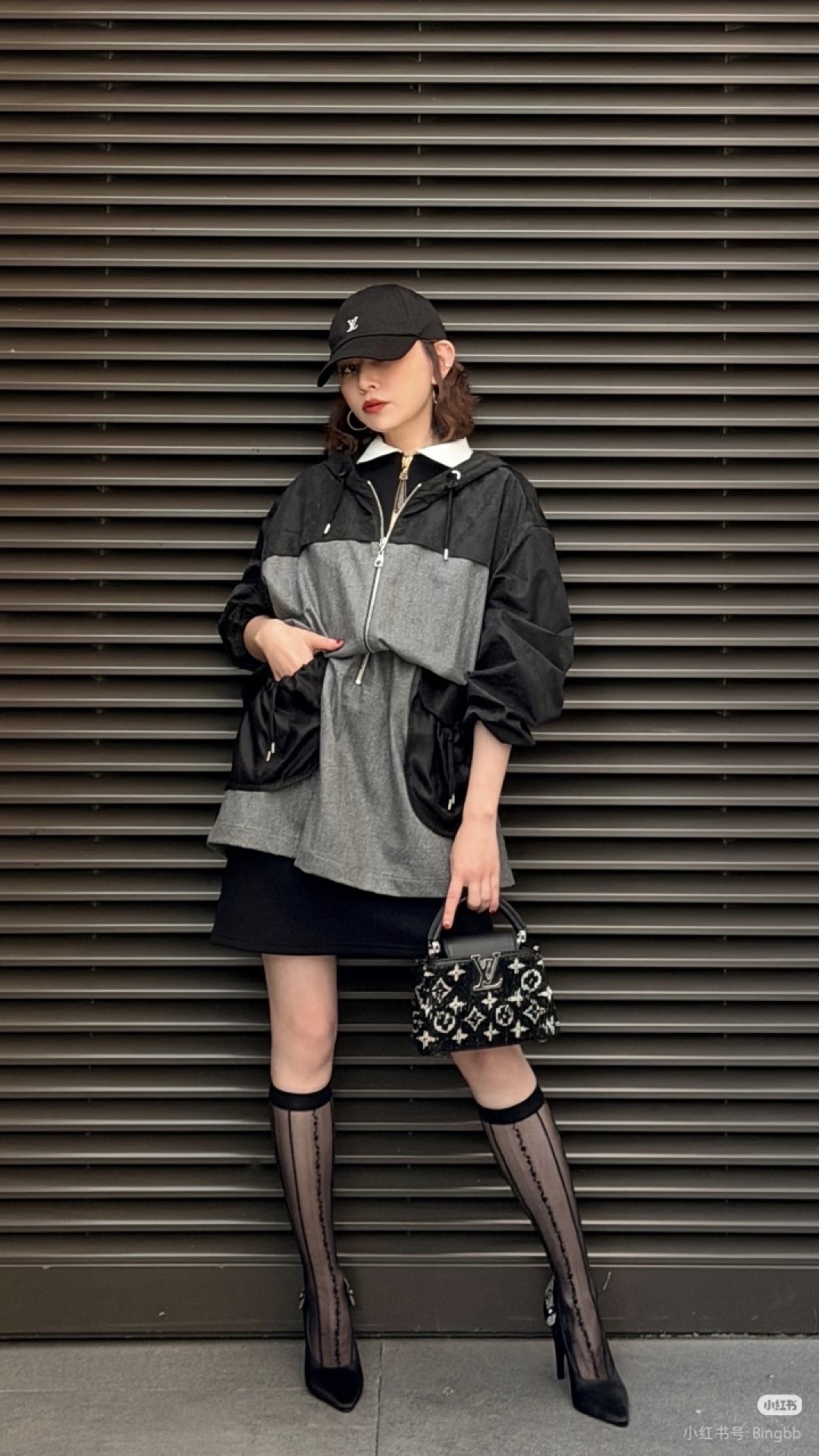 Loui 26fw hooded drawstring dress