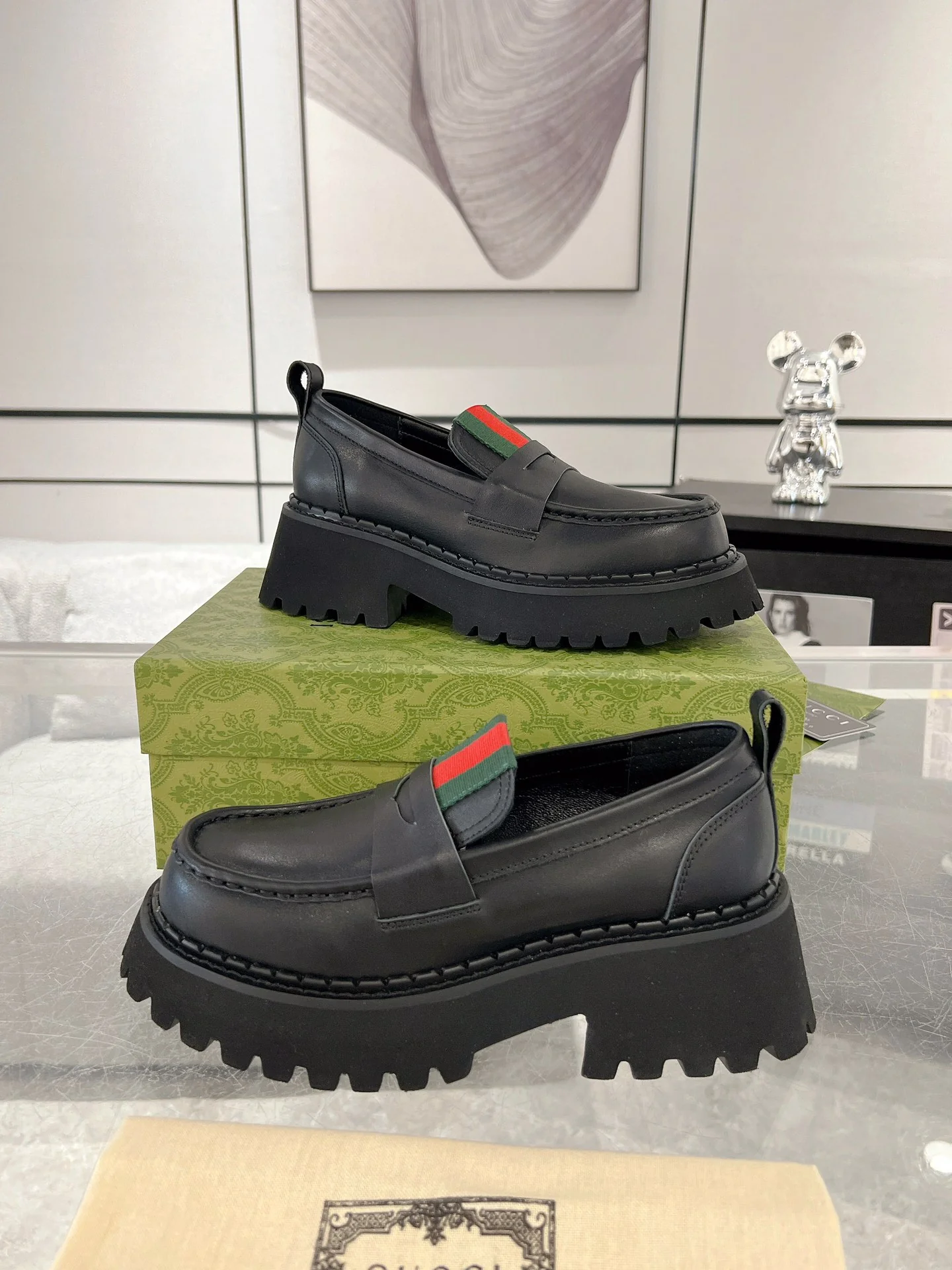 Gucc 25fw platform loafer shoes