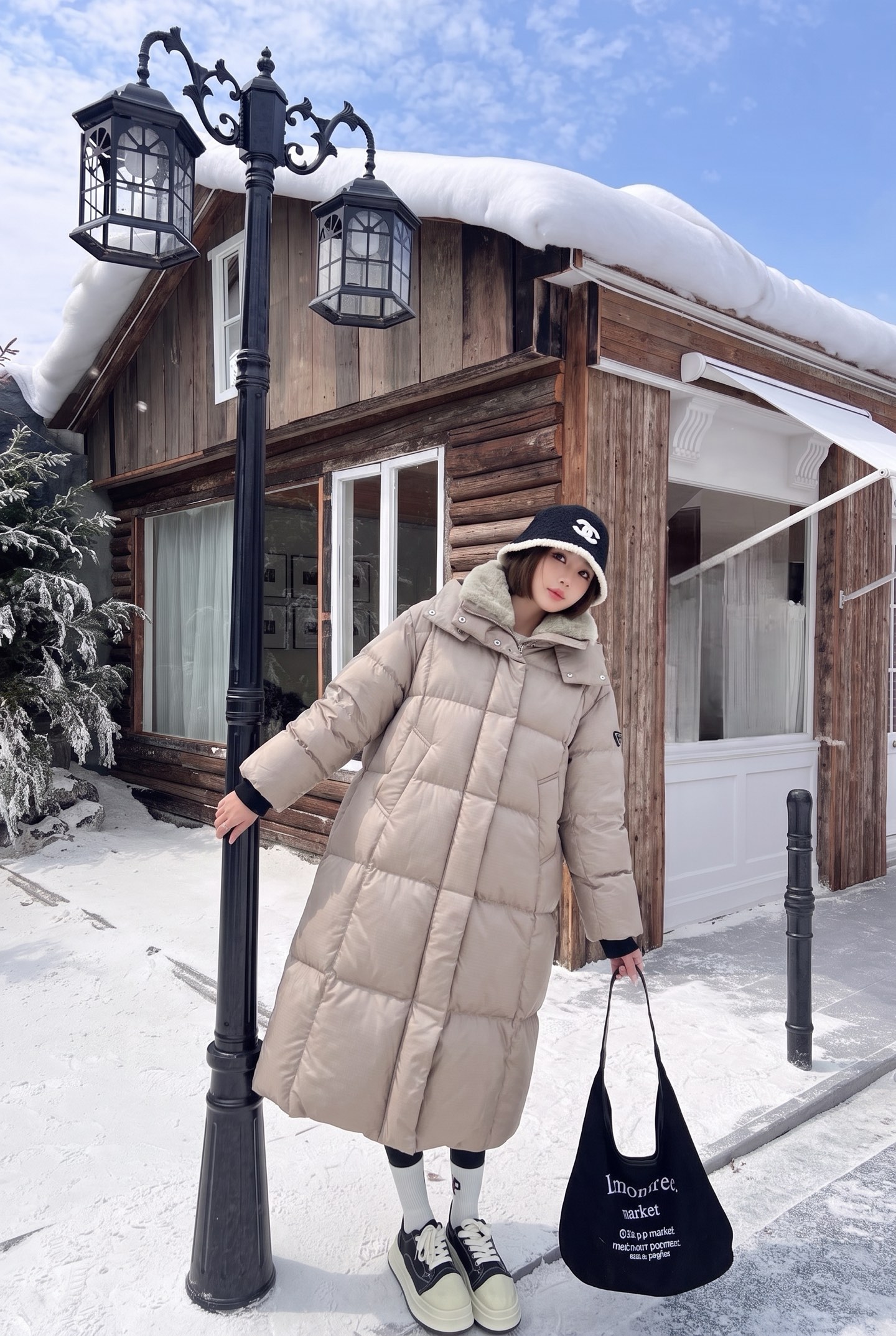 Pra 26fw hooded long down jacket