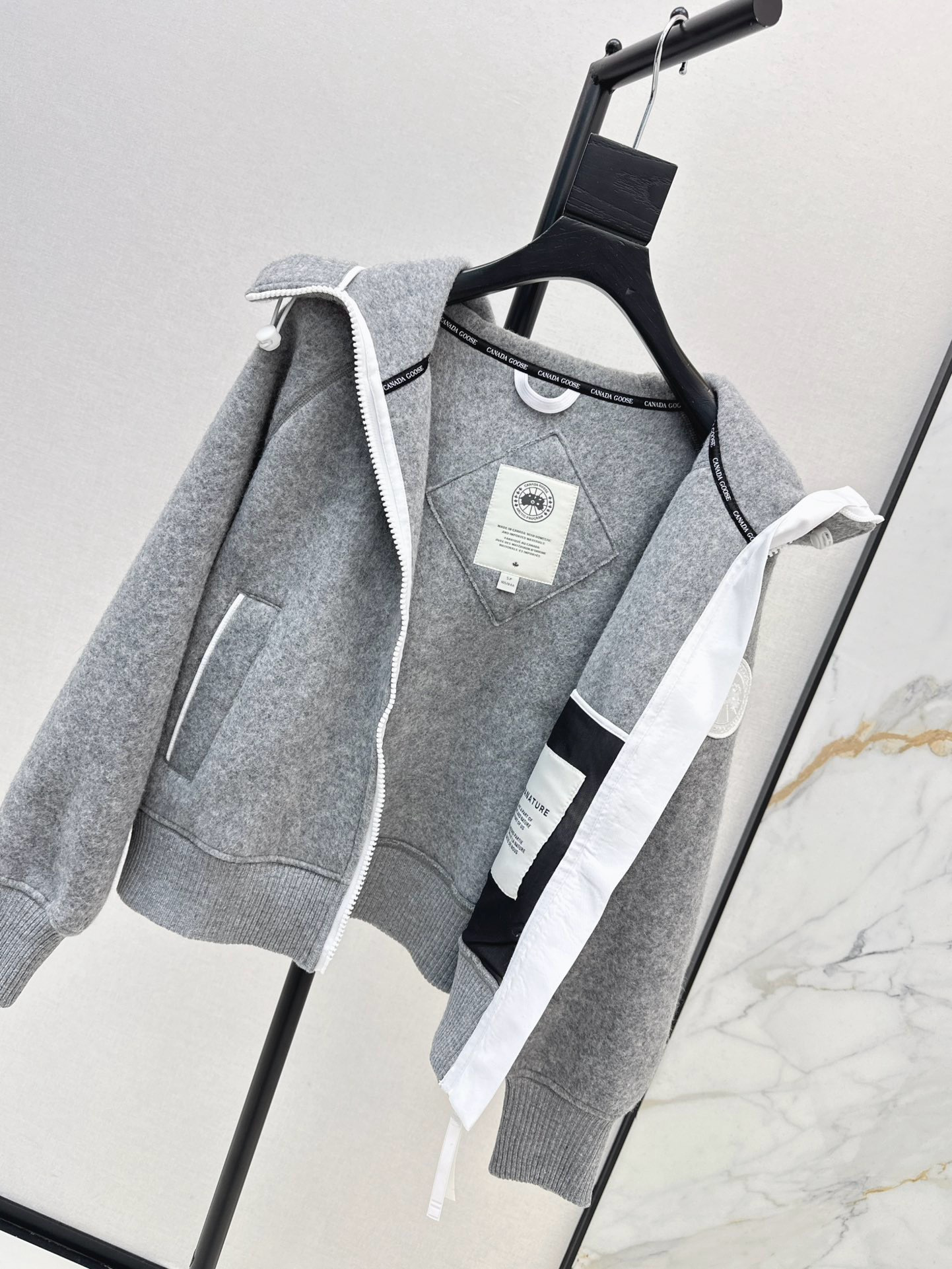 Can 26ss wool hooded jacket