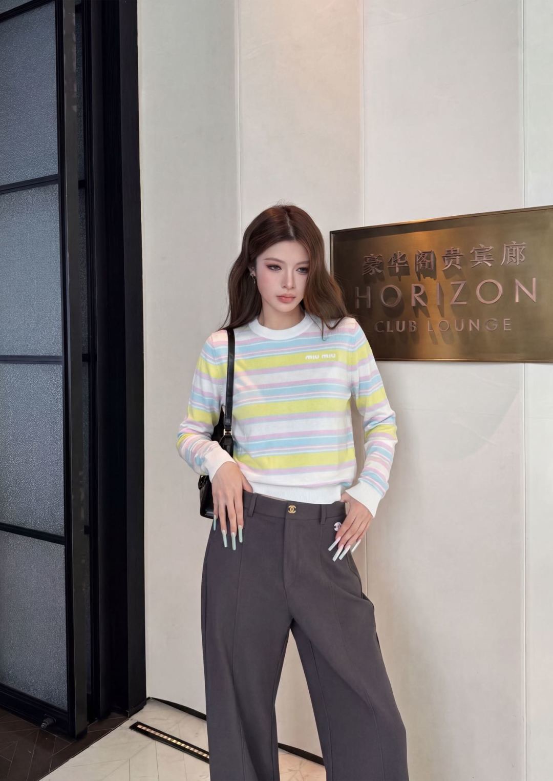 Miu 26fw stripe sweater