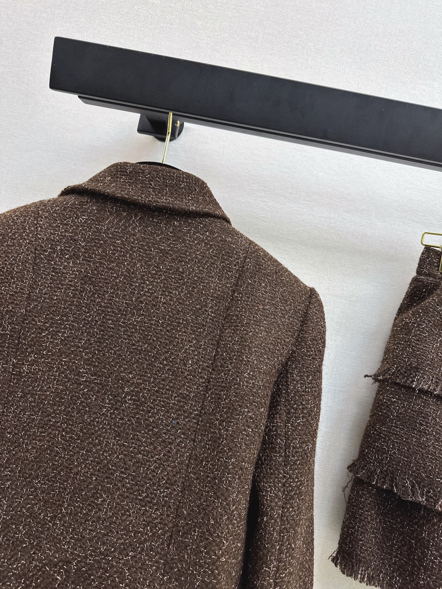 Chan 26fw cropped tweed woven jacket