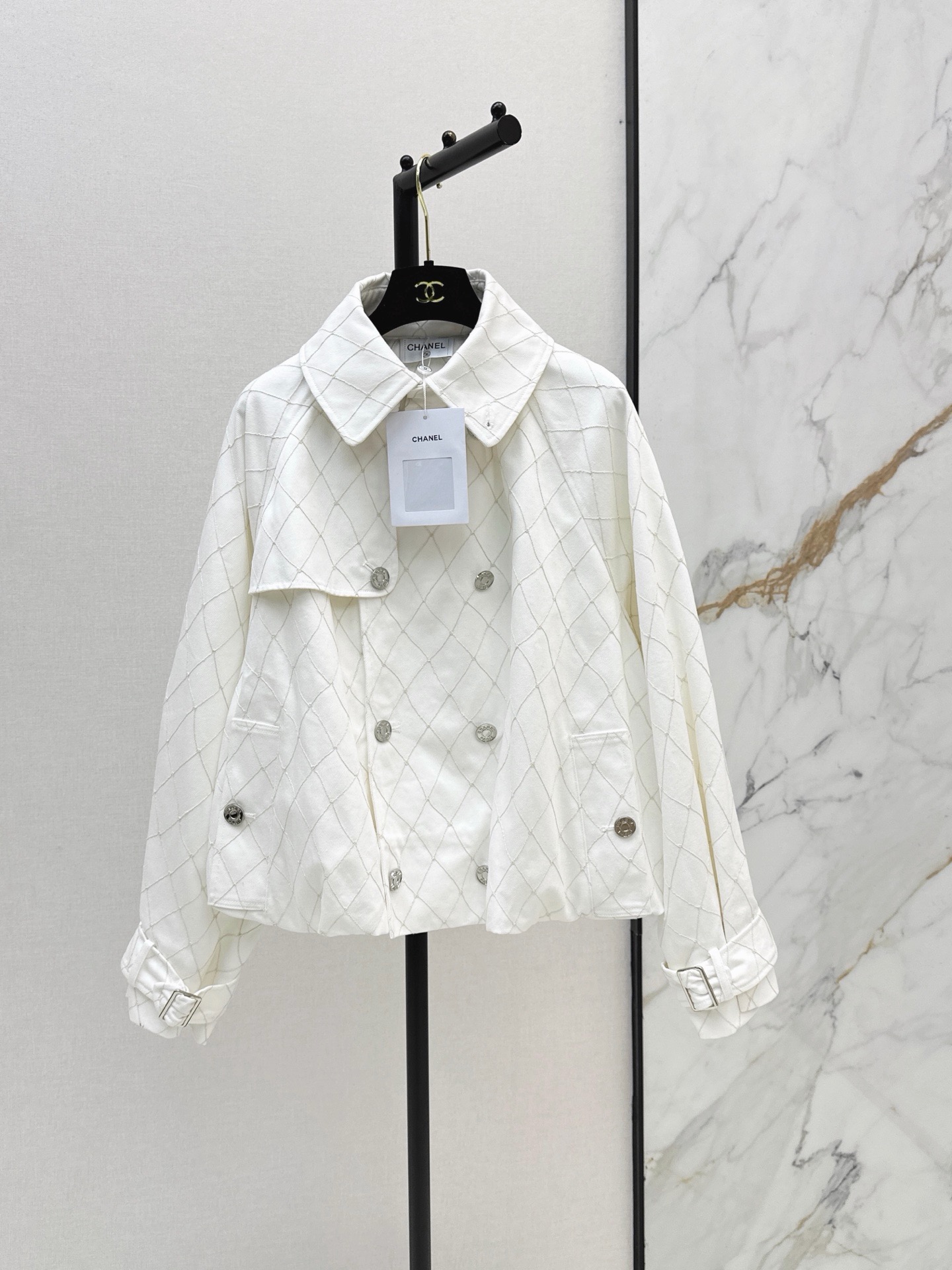 Chan 26fw denim cropped trench coats