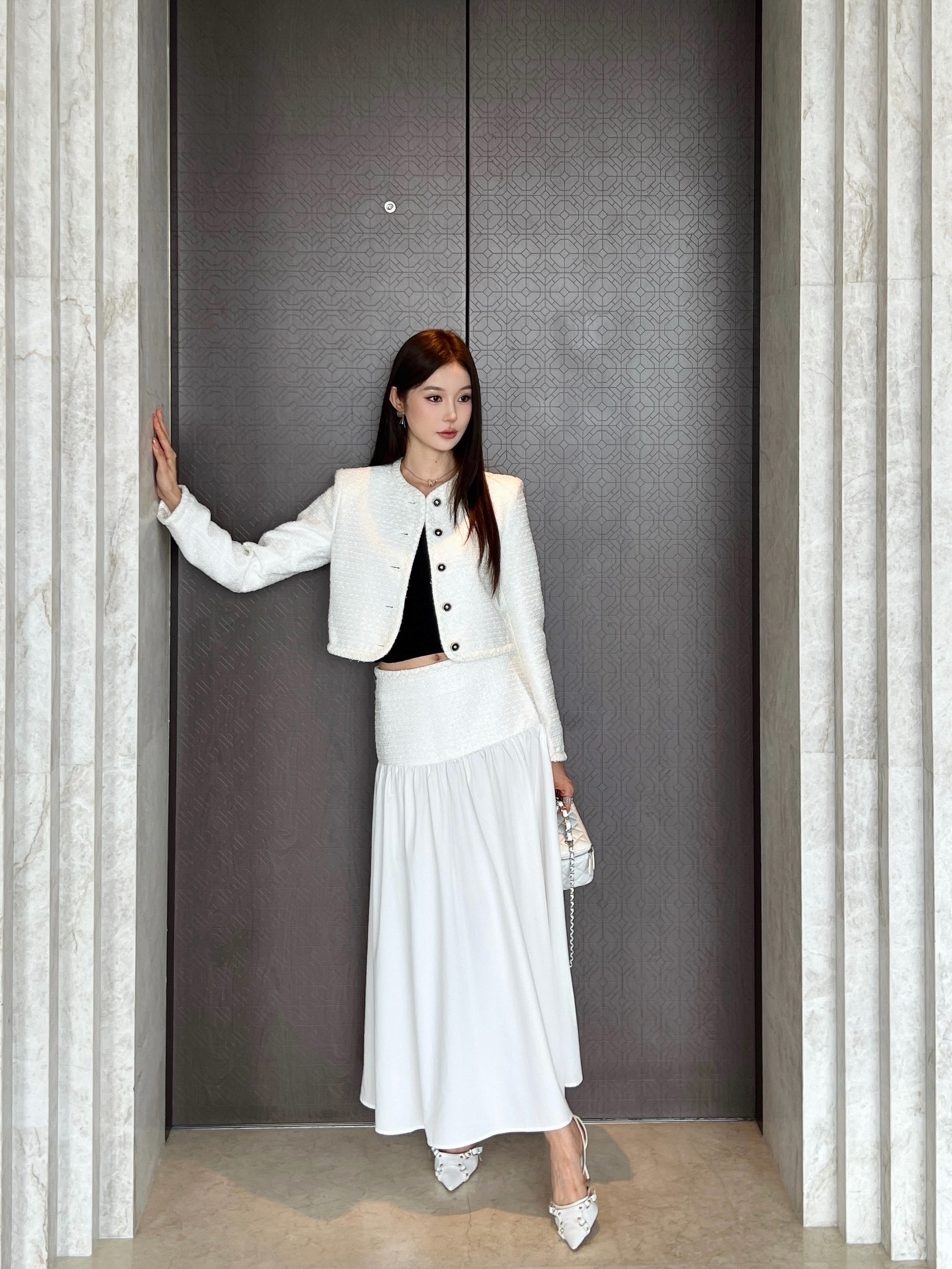 Chan 26fw woven contract skirt