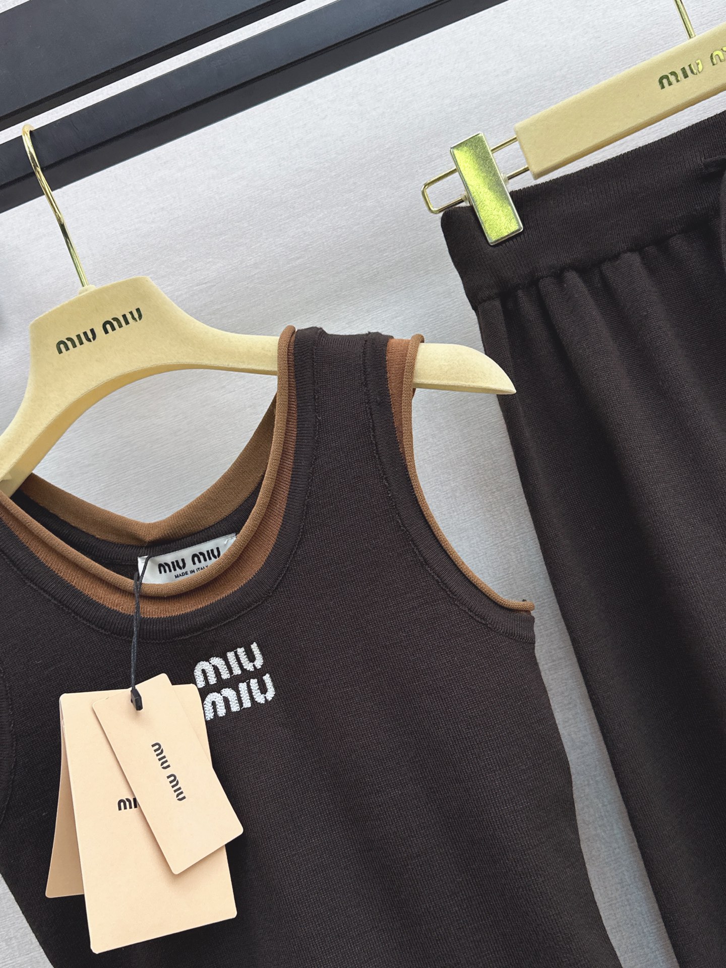 Miu 26fw knit vest skirt sets