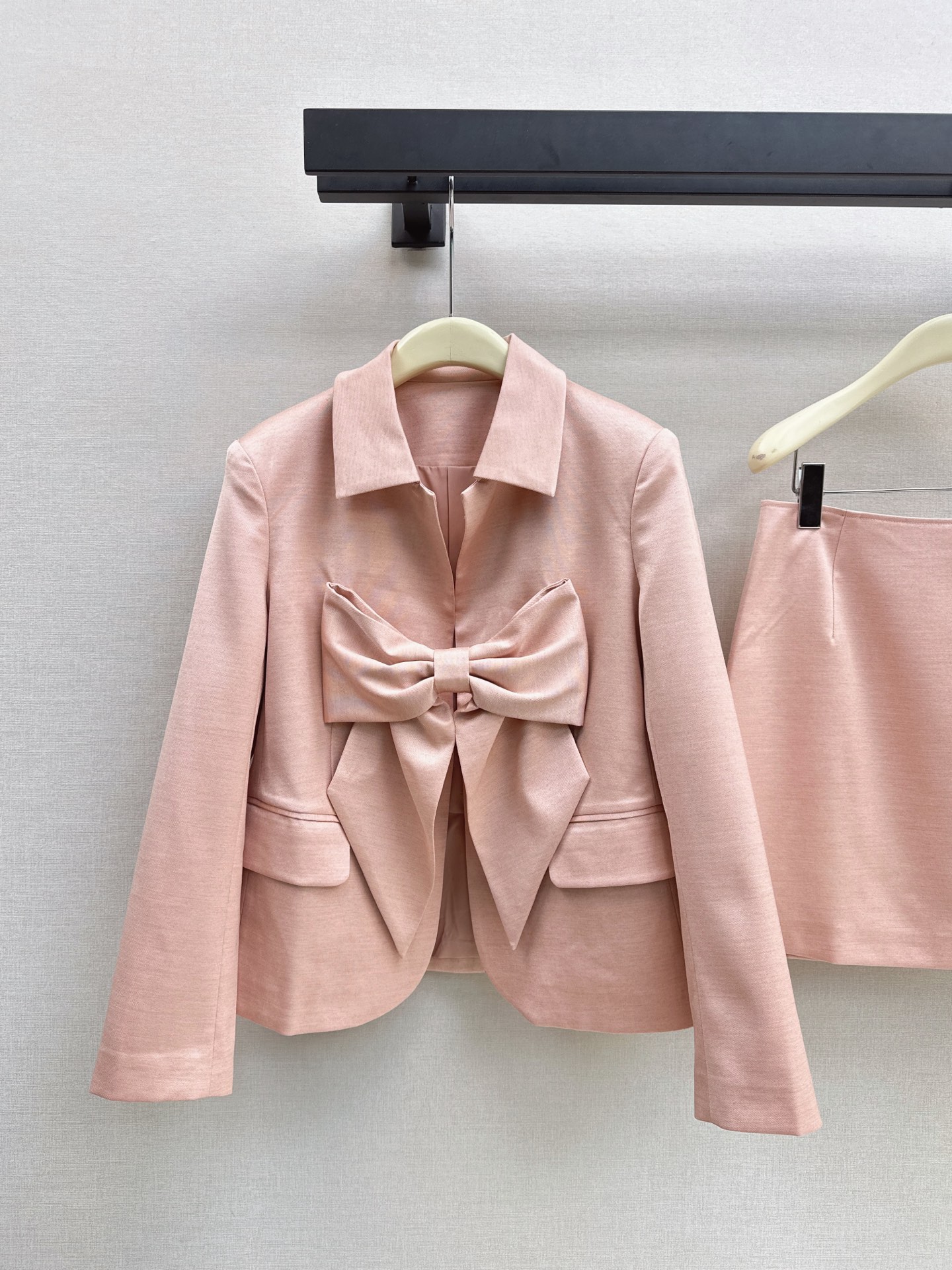 Chan 26fw bow blazer A-line skirt sets