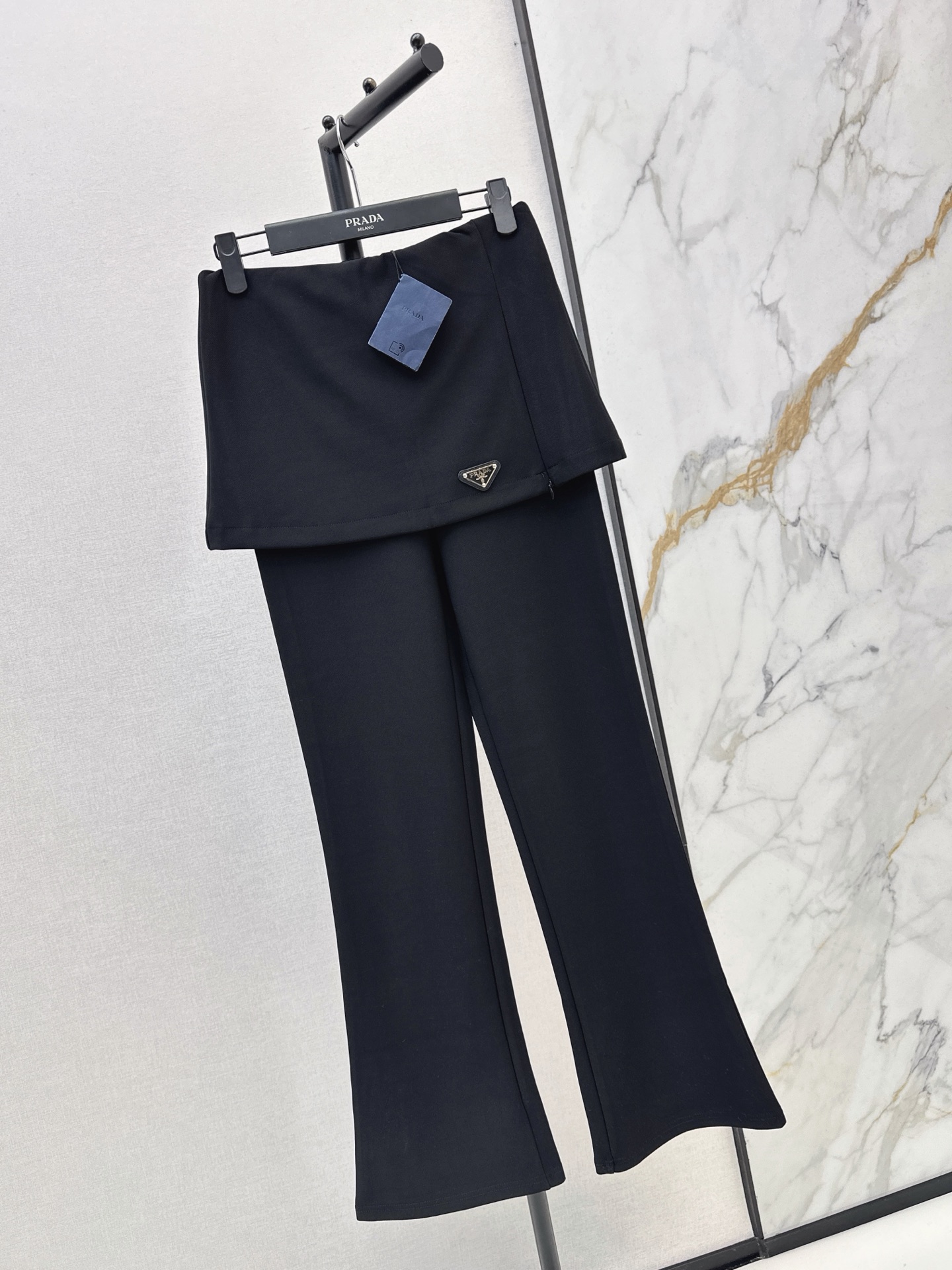 Pra 26fw skirt-overlay slim-fit pants