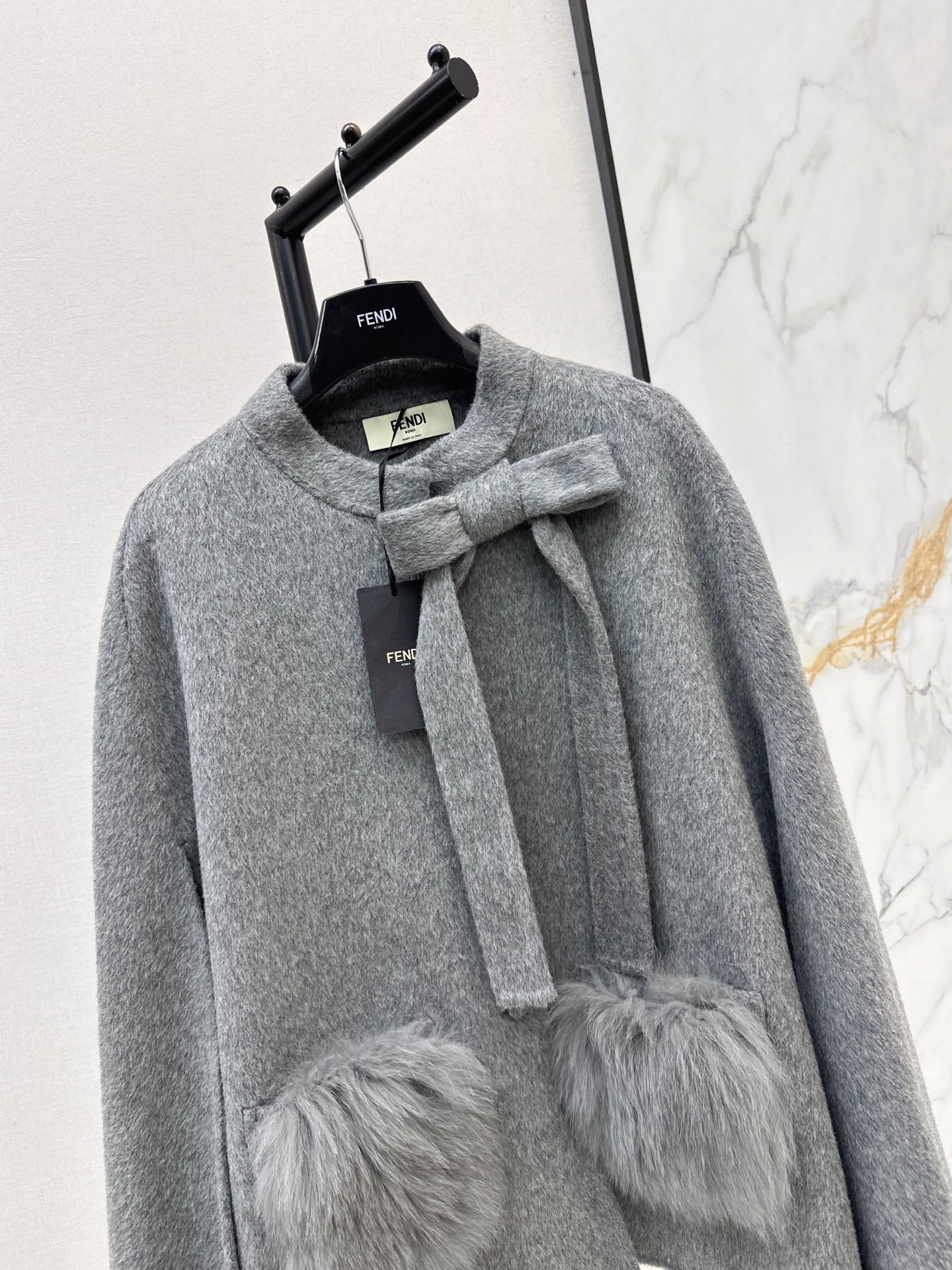 Fen 26fw woolen cape jacket