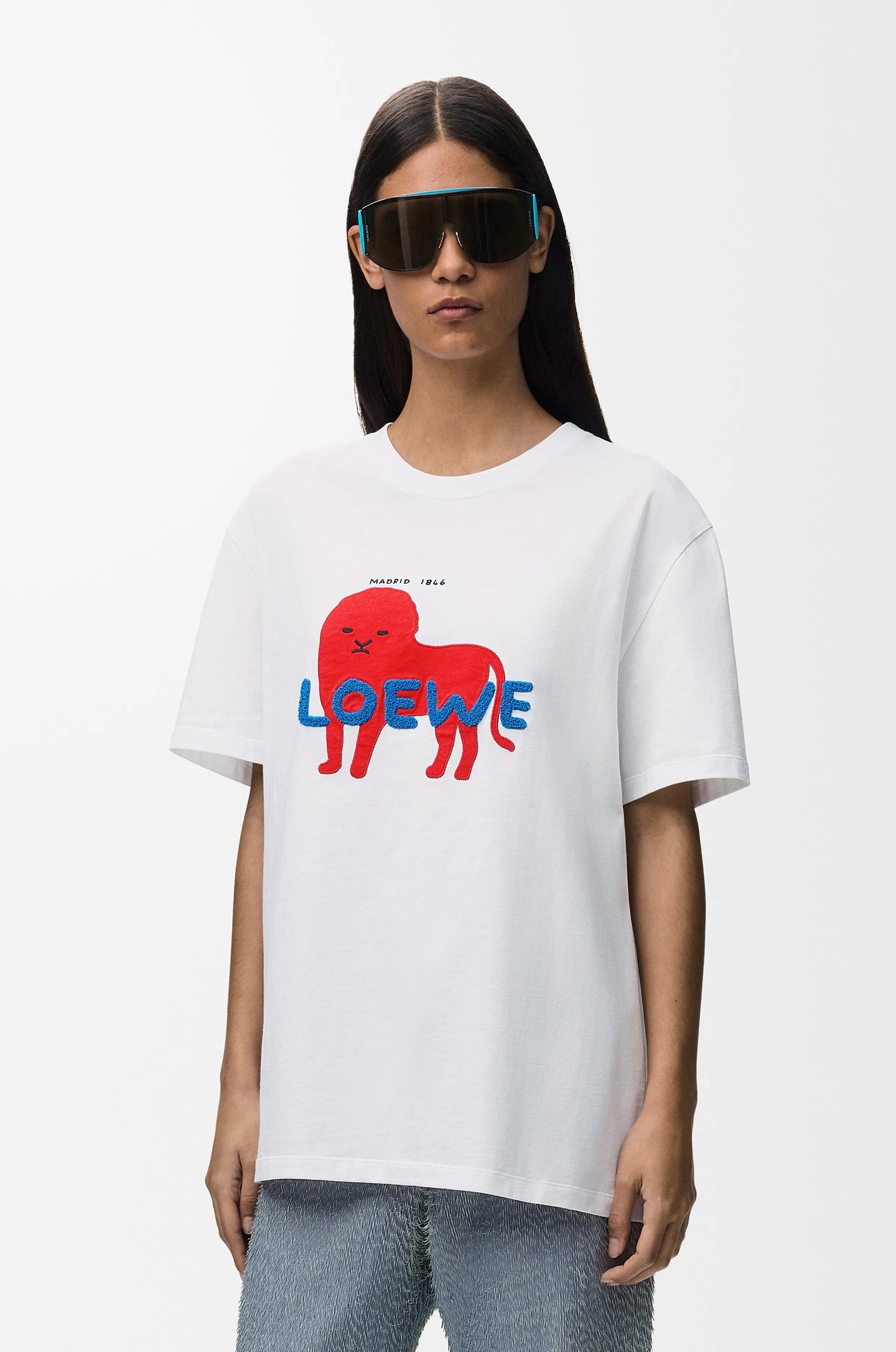 Loe 26ss print embroidery t-shirt