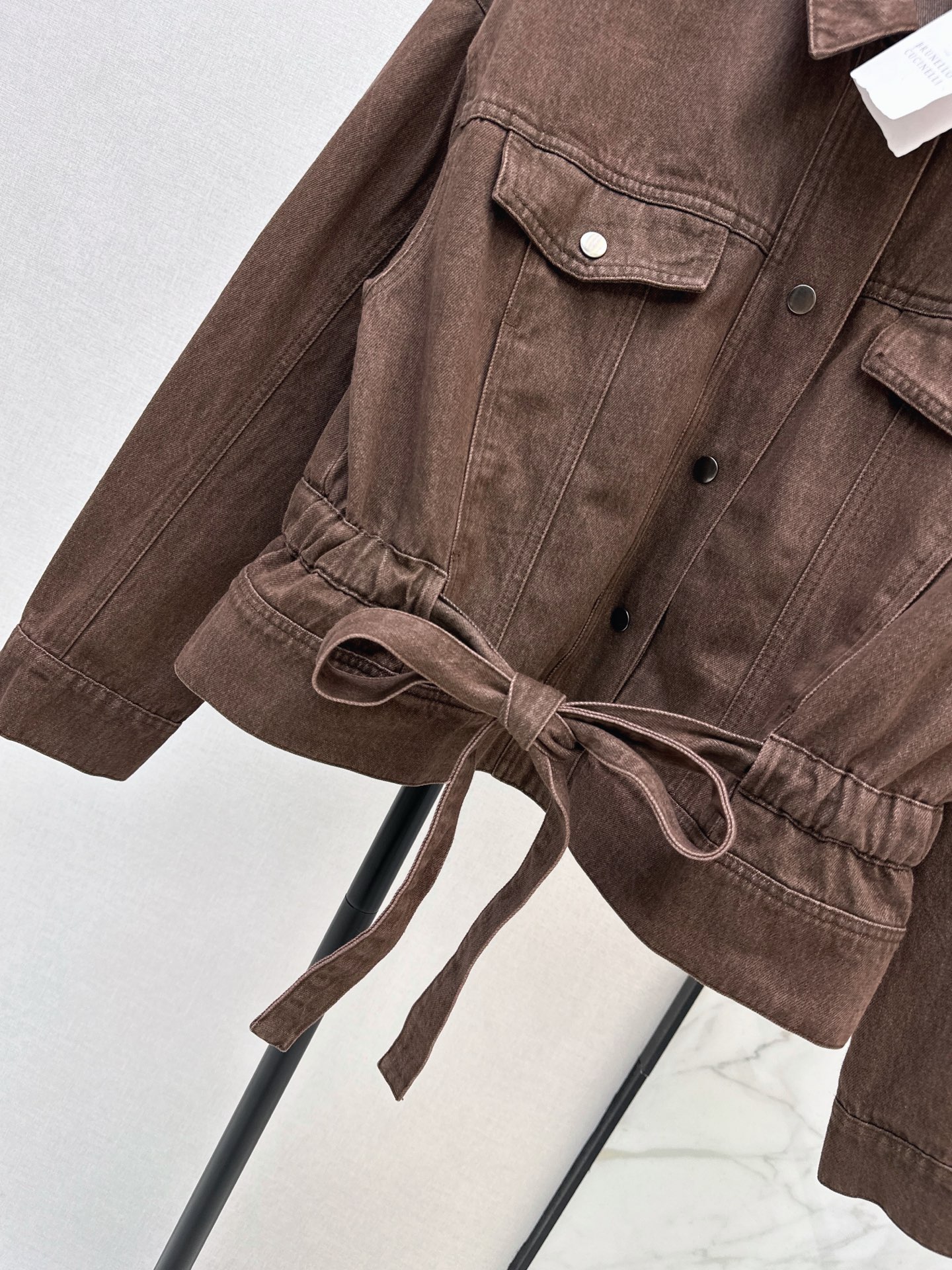 Brun 26fw drawstring denim jacket
